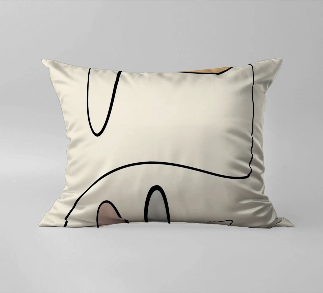 Minimal graceful line art abstract 06 decorative cushion by Little Dean