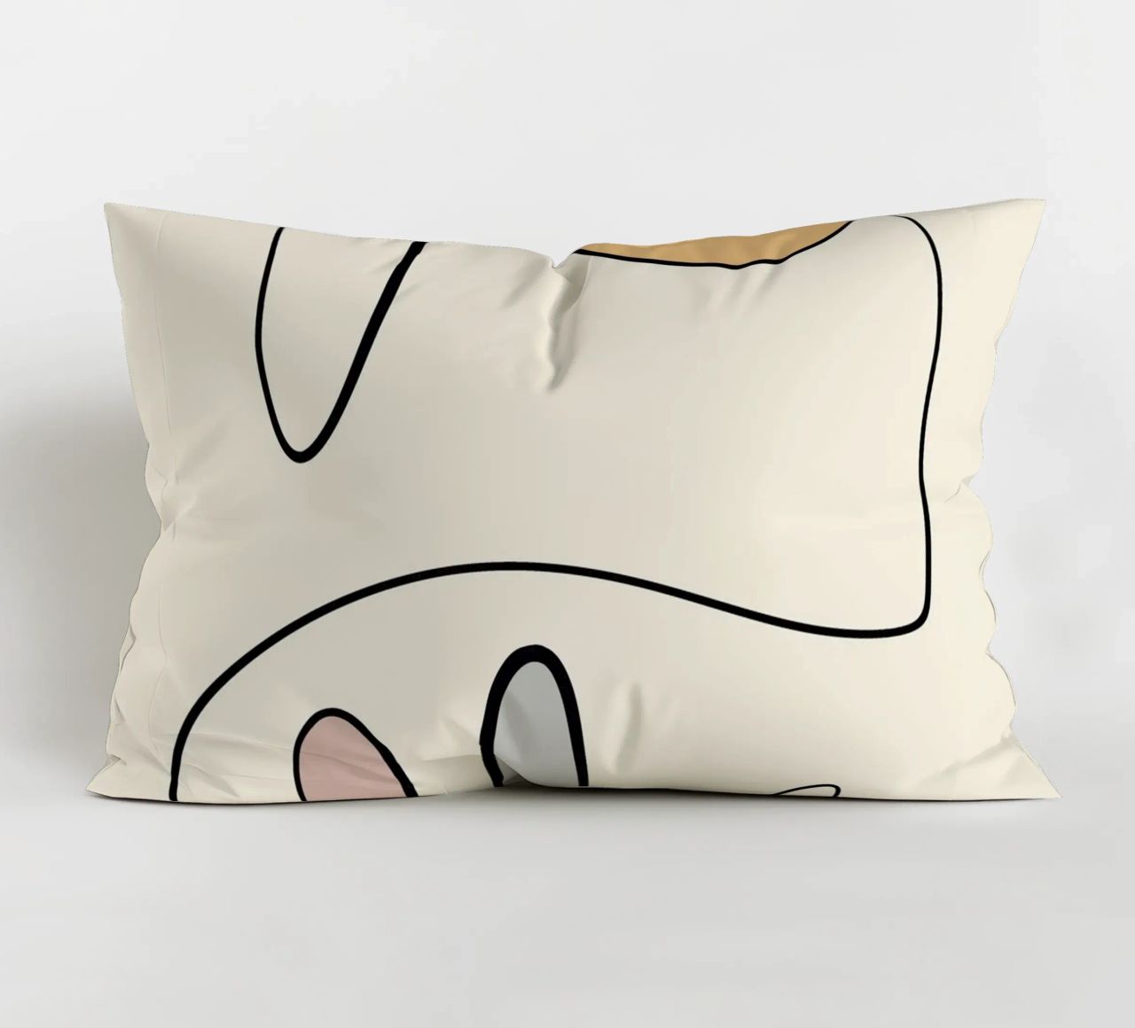 Minimal graceful line art abstract 06 decorative cushion by Little Dean