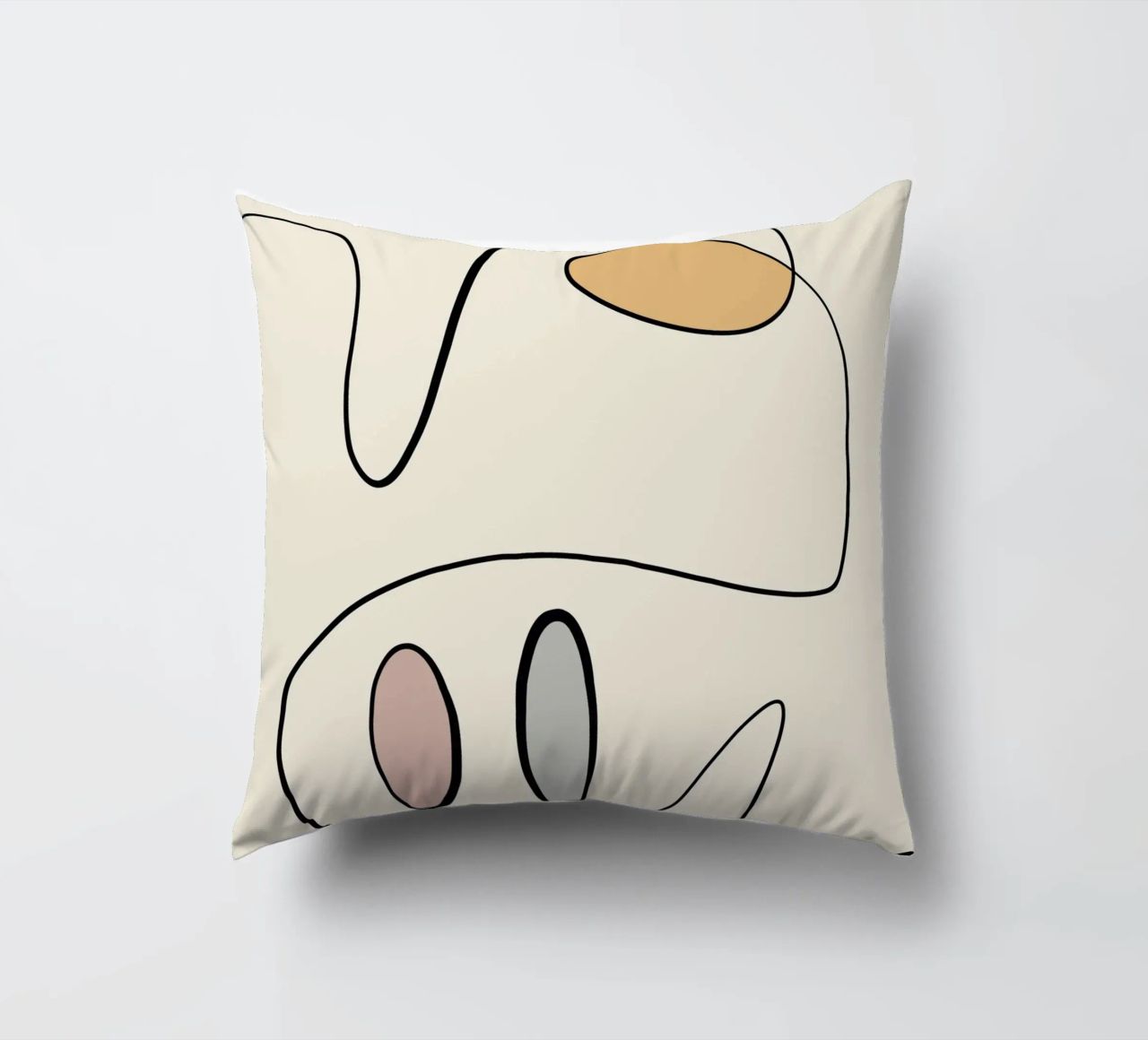 Minimal graceful line art abstract 06 decorative cushion by Little Dean