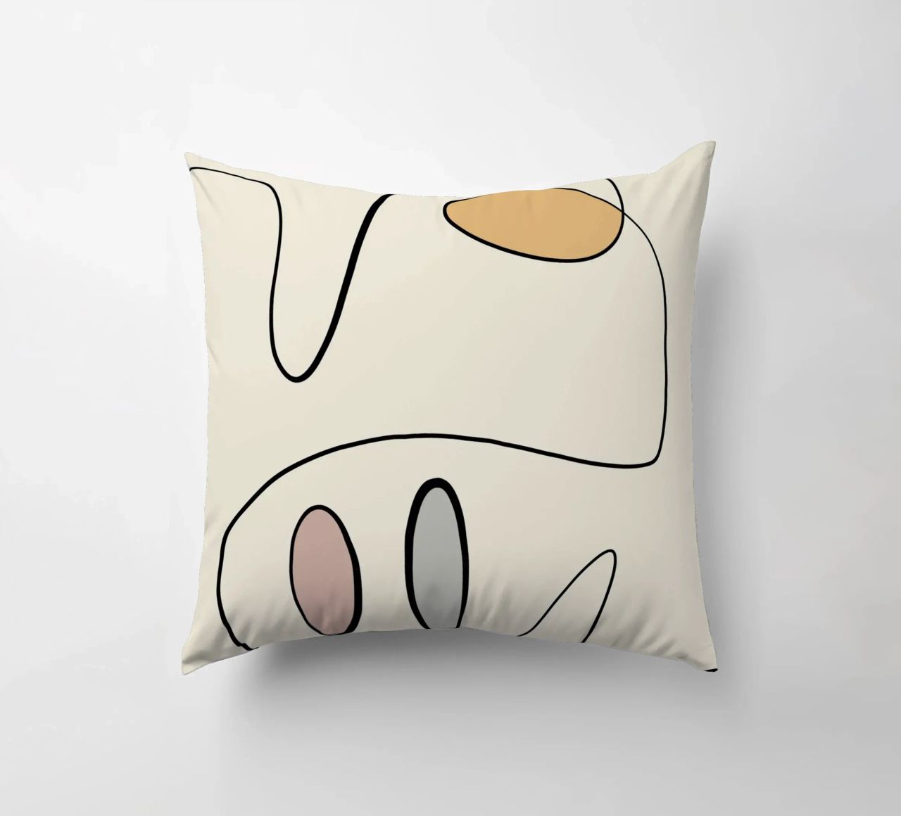 Minimal graceful line art abstract 06 decorative cushion by Little Dean