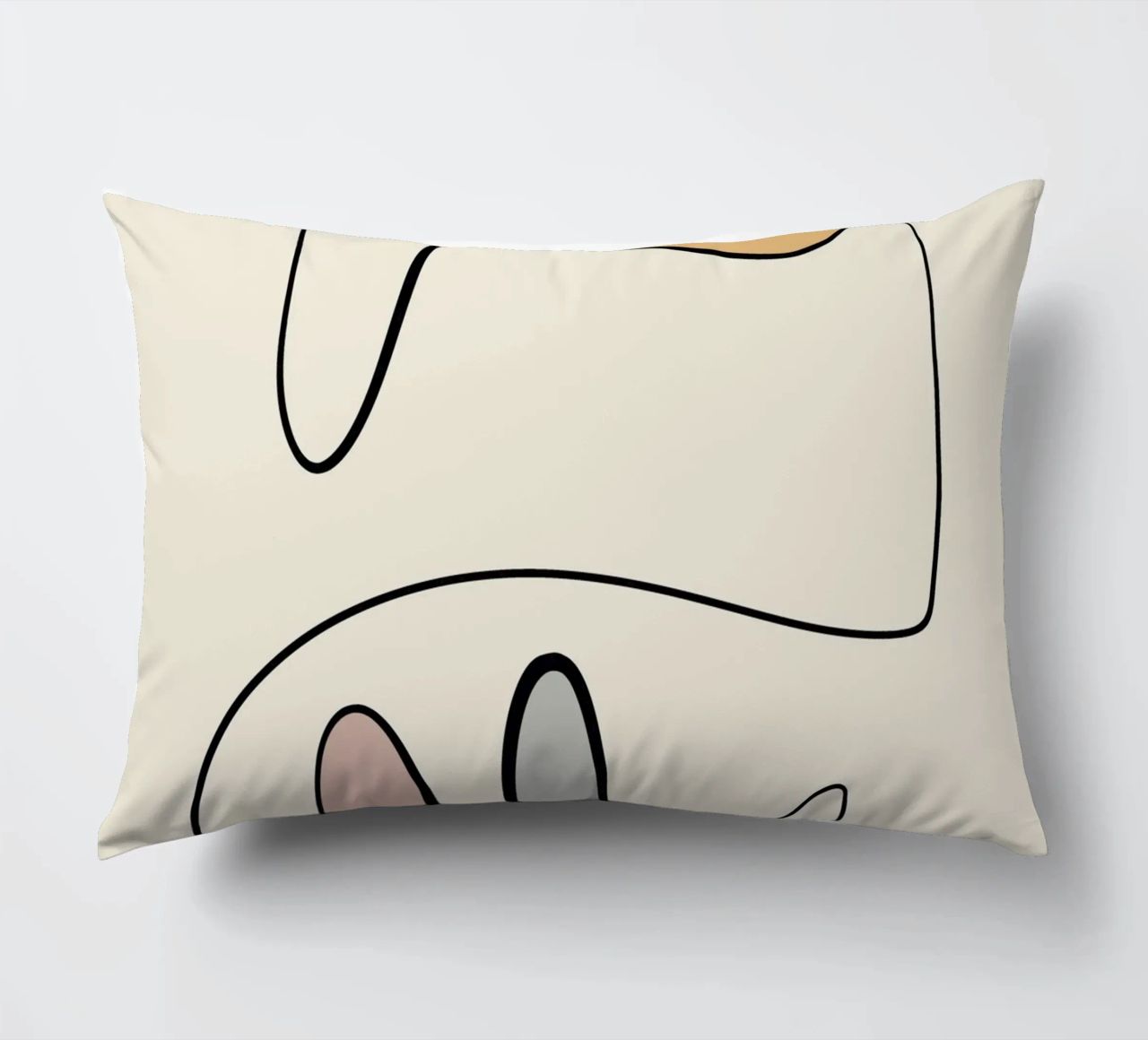 Minimal graceful line art abstract 06 decorative cushion by Little Dean
