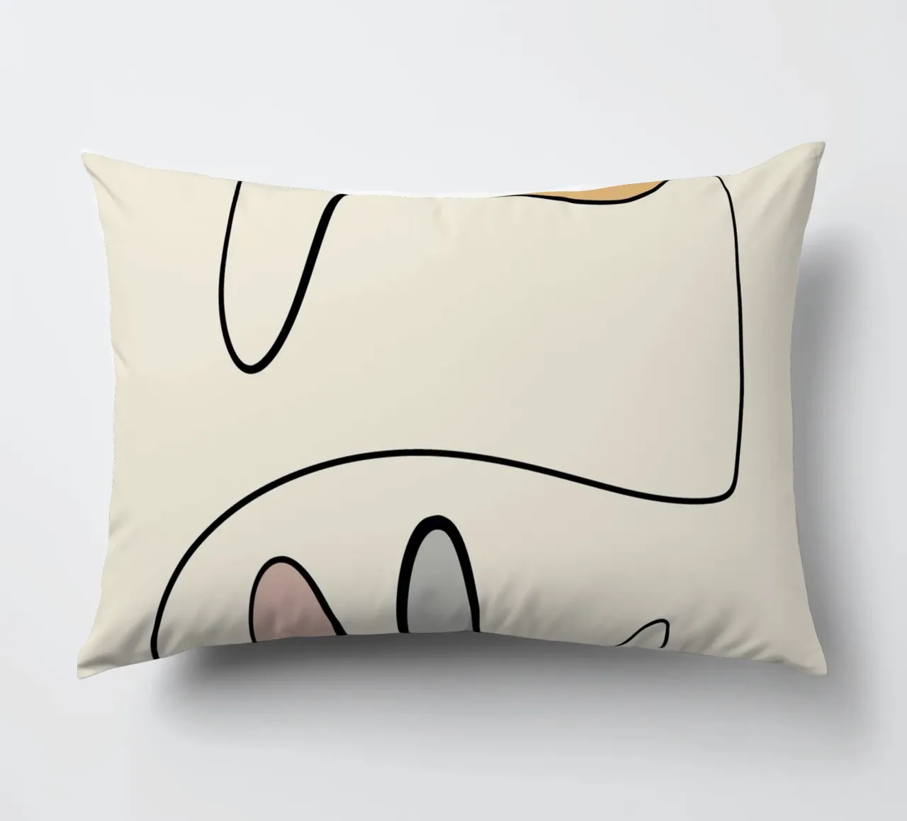 Minimal graceful line art abstract 06 cuscino da Little Dean