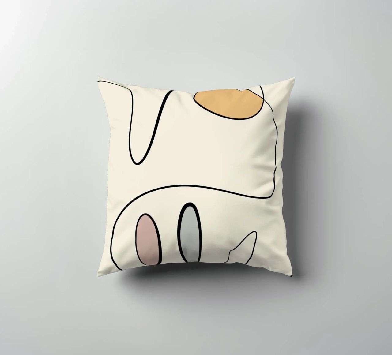 Minimal graceful line art abstract 06 decorative cushion by Little Dean