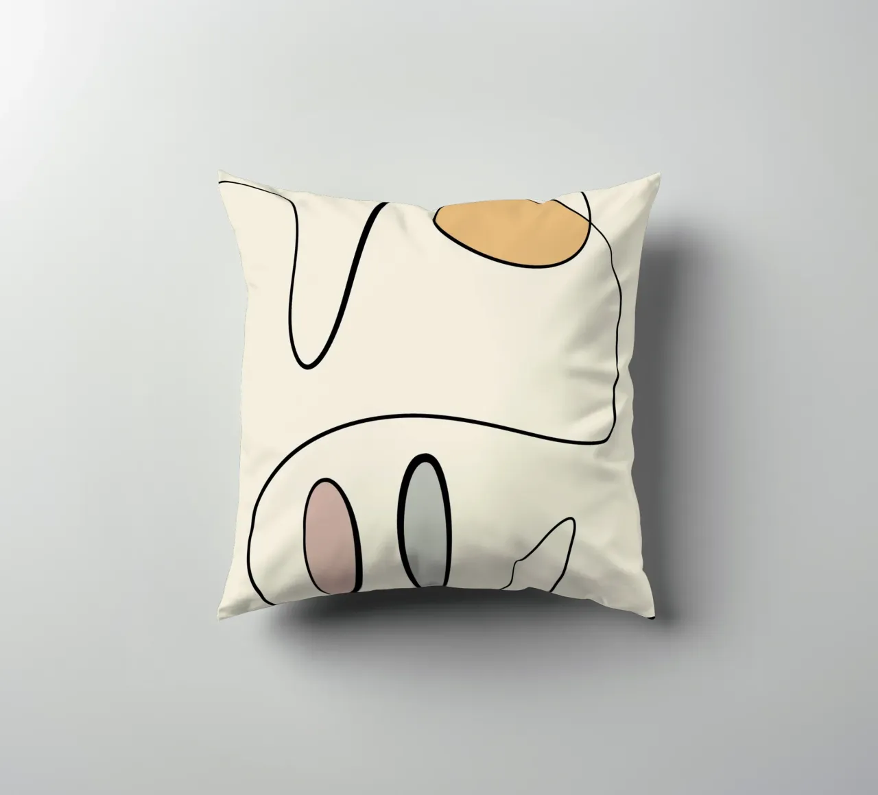 Minimal graceful line art abstract 06 cuscino da Little Dean