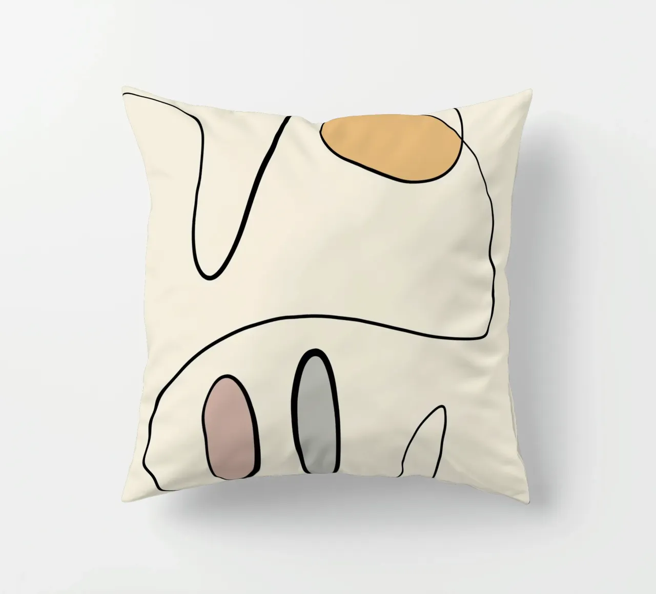 Minimal graceful line art abstract 06 cuscino da Little Dean