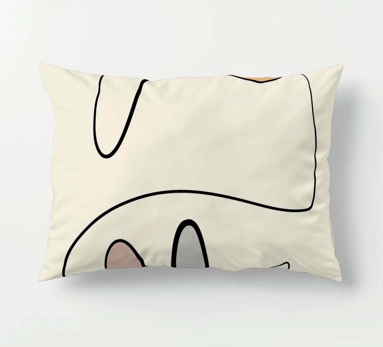 Minimal graceful line art abstract 06 decorative cushion by Little Dean