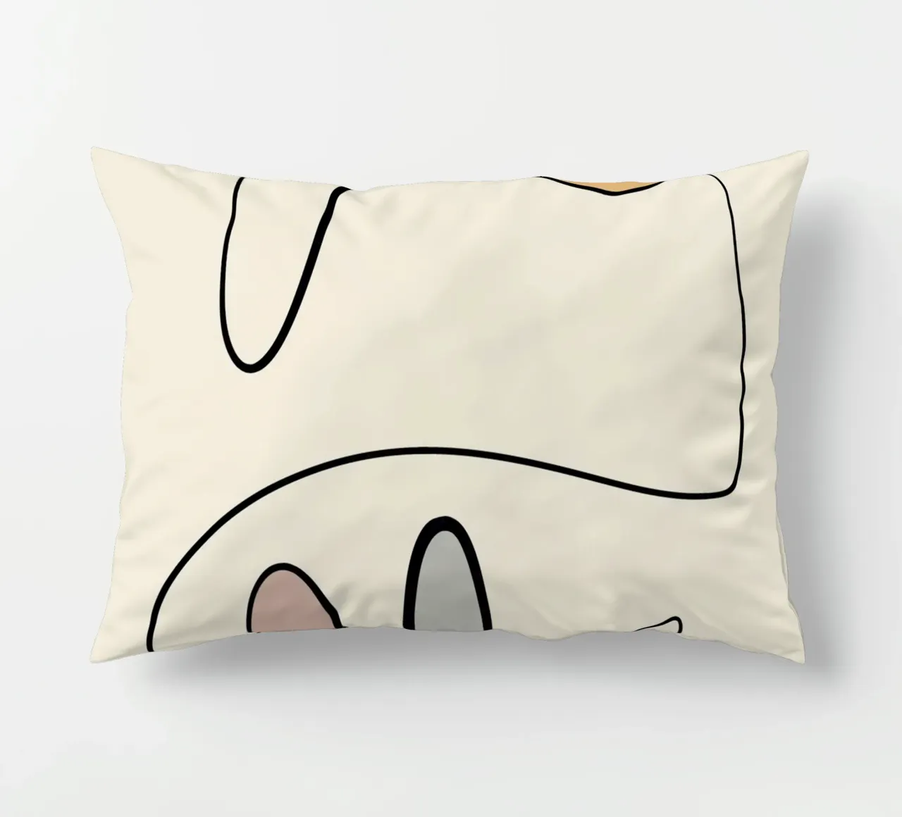 Minimal graceful line art abstract 06 cuscino da Little Dean