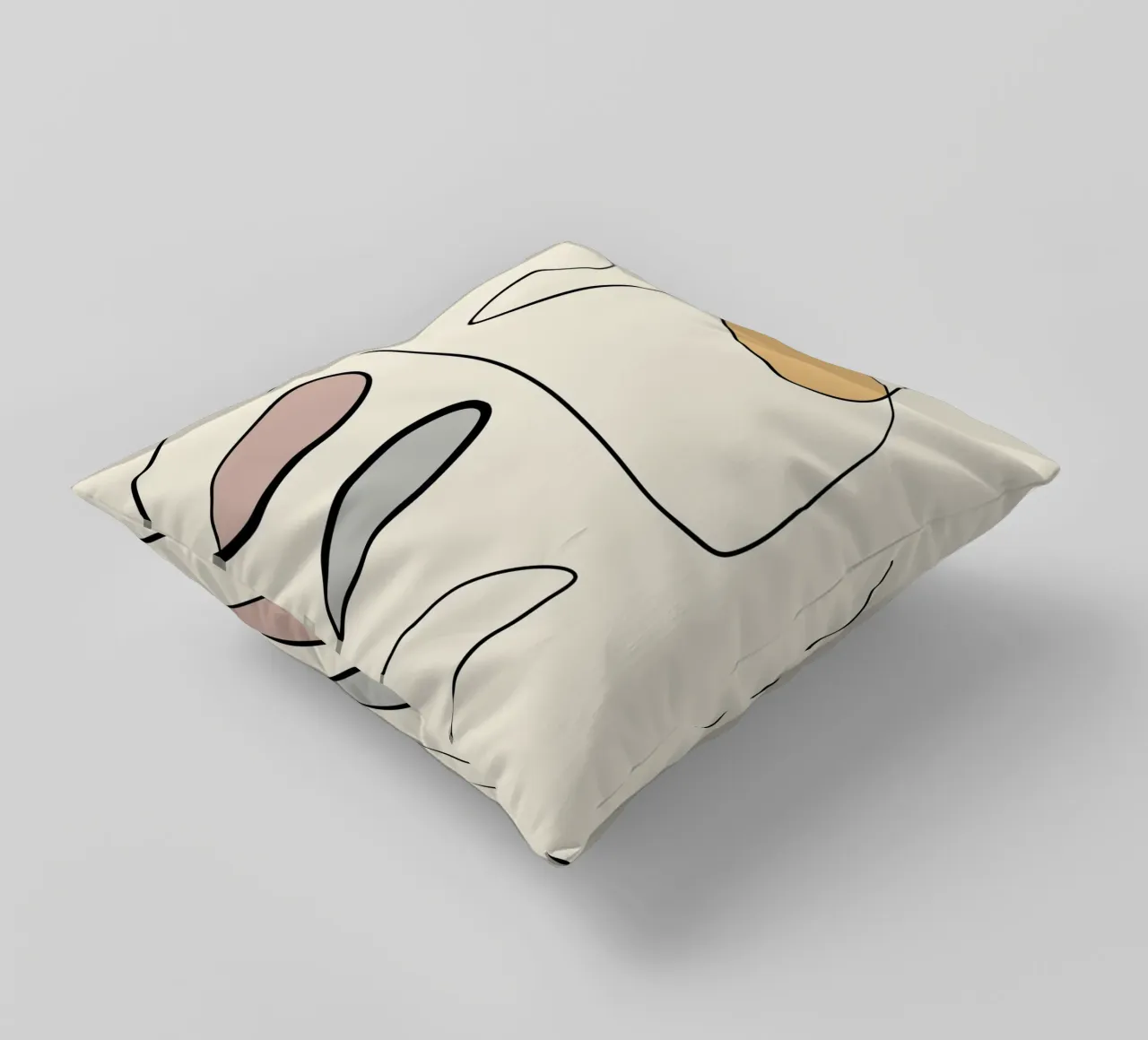 Minimal graceful line art abstract 06 cuscino da Little Dean