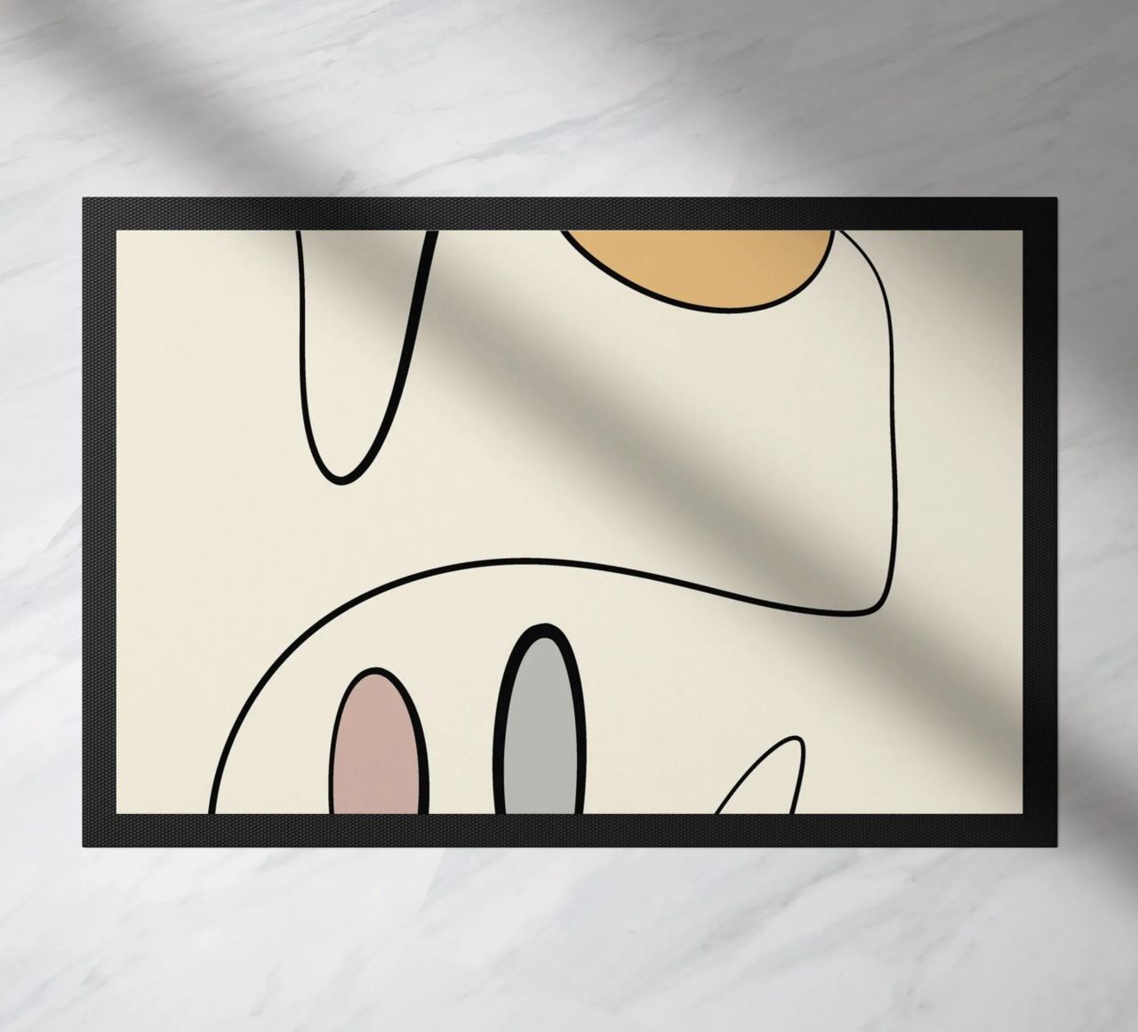 Minimal graceful line art abstract 06 doormat by Little Dean