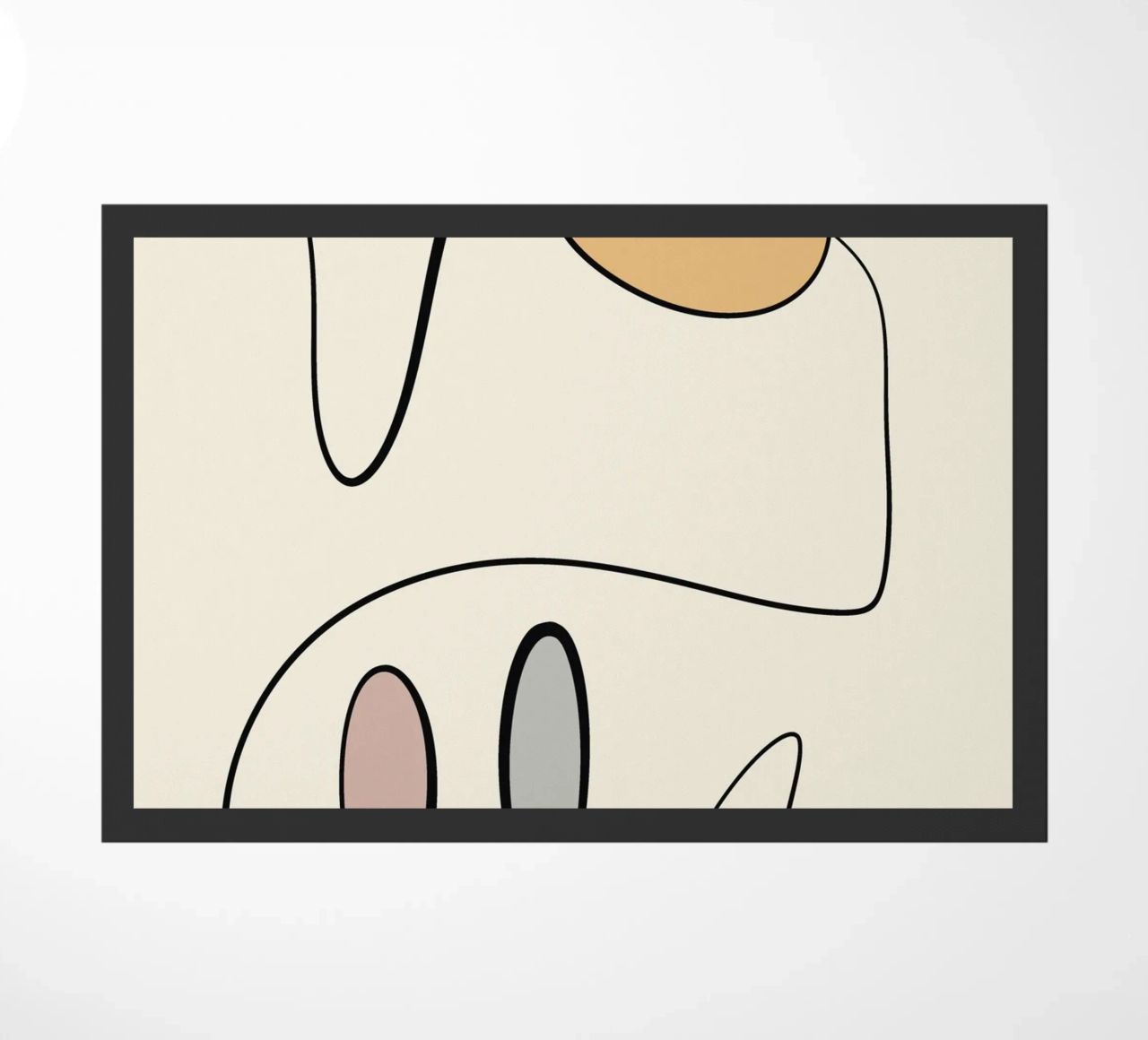 Minimal graceful line art abstract 06 doormat by Little Dean