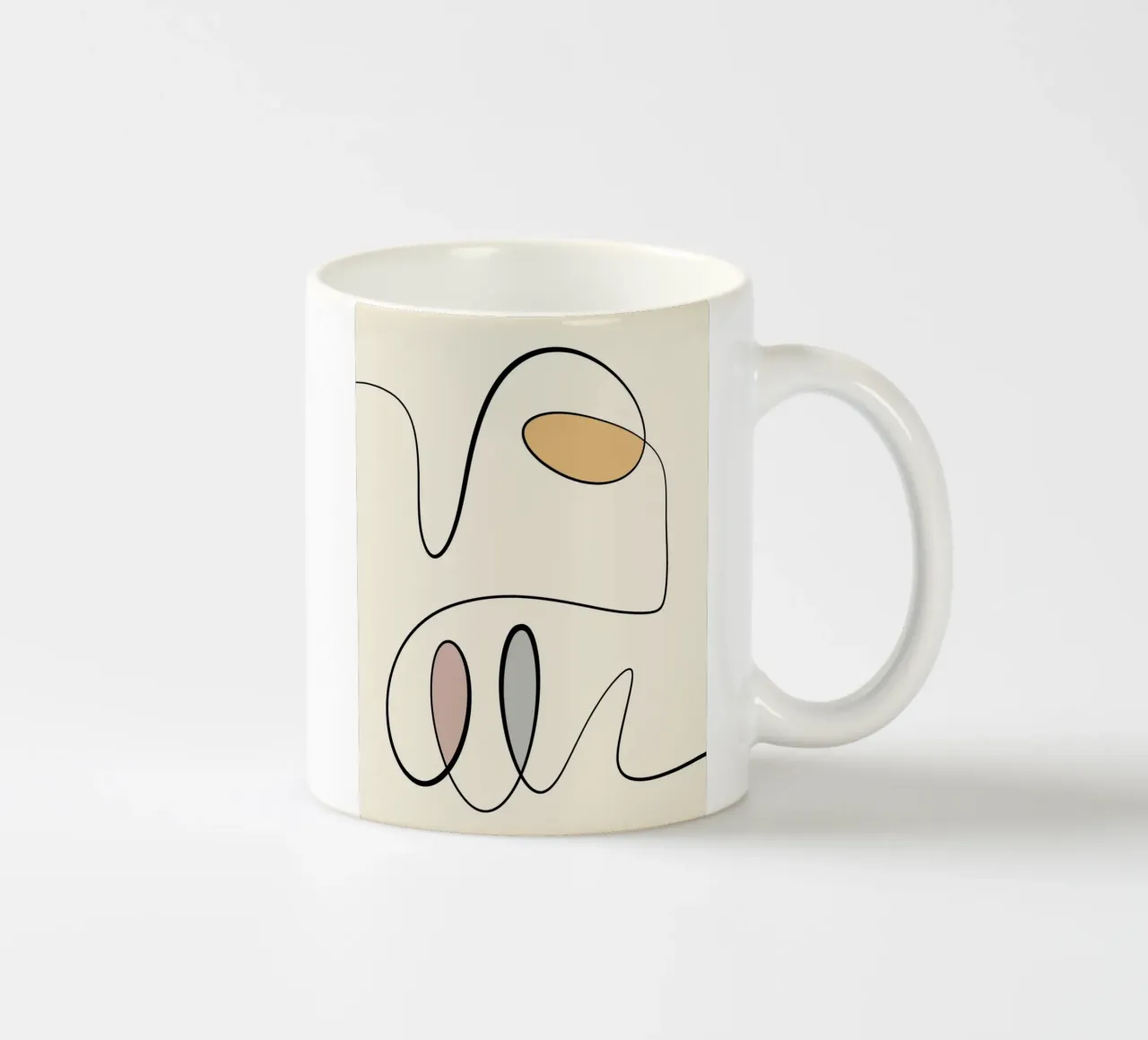 Minimale anmutige Linie Kunst abstrakt 06 Keramik Tasse von Little Dean