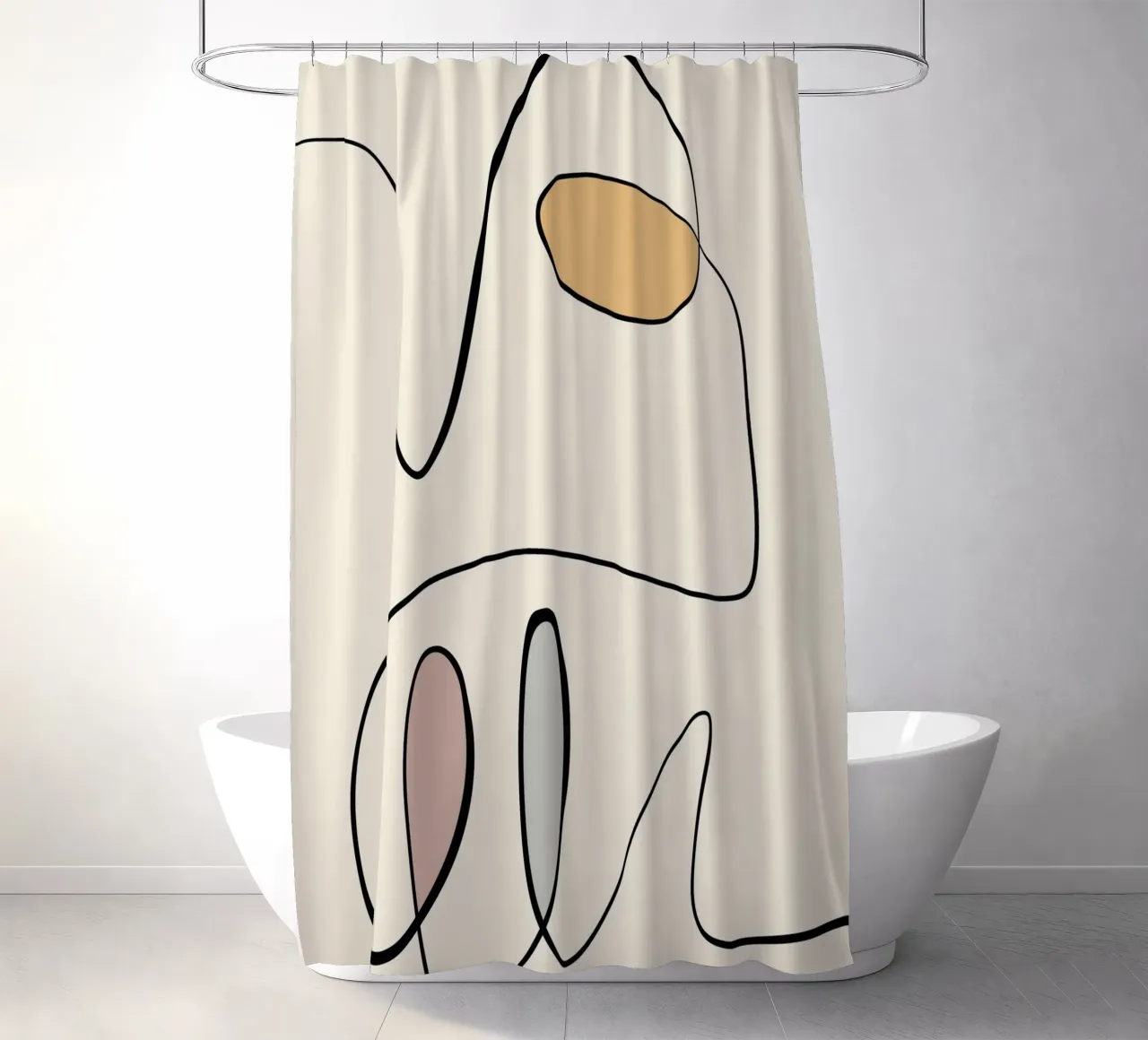 Minimal graceful line art abstract 06 tenda da doccia da Little Dean