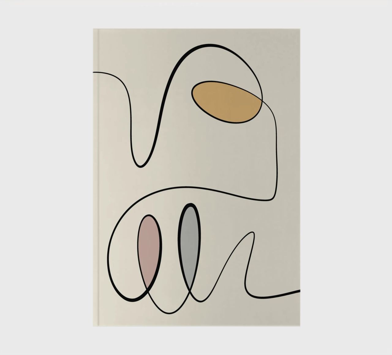 Minimal graceful line art abstract 06 notebook by Little Dean