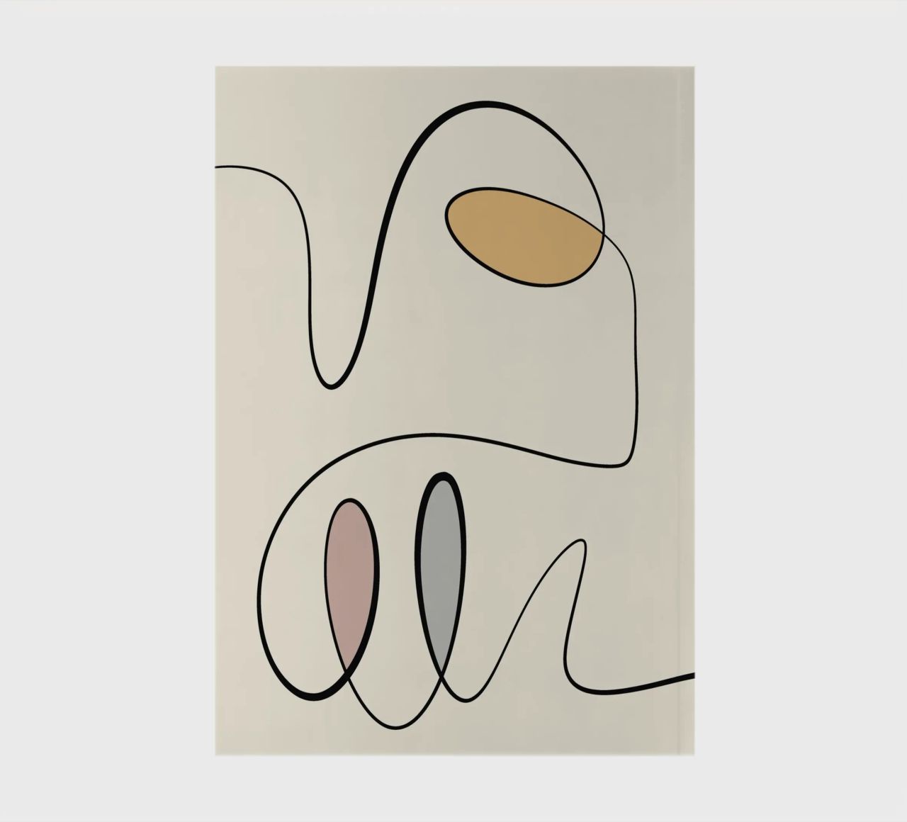 Minimal graceful line art abstract 06 notebook by Little Dean