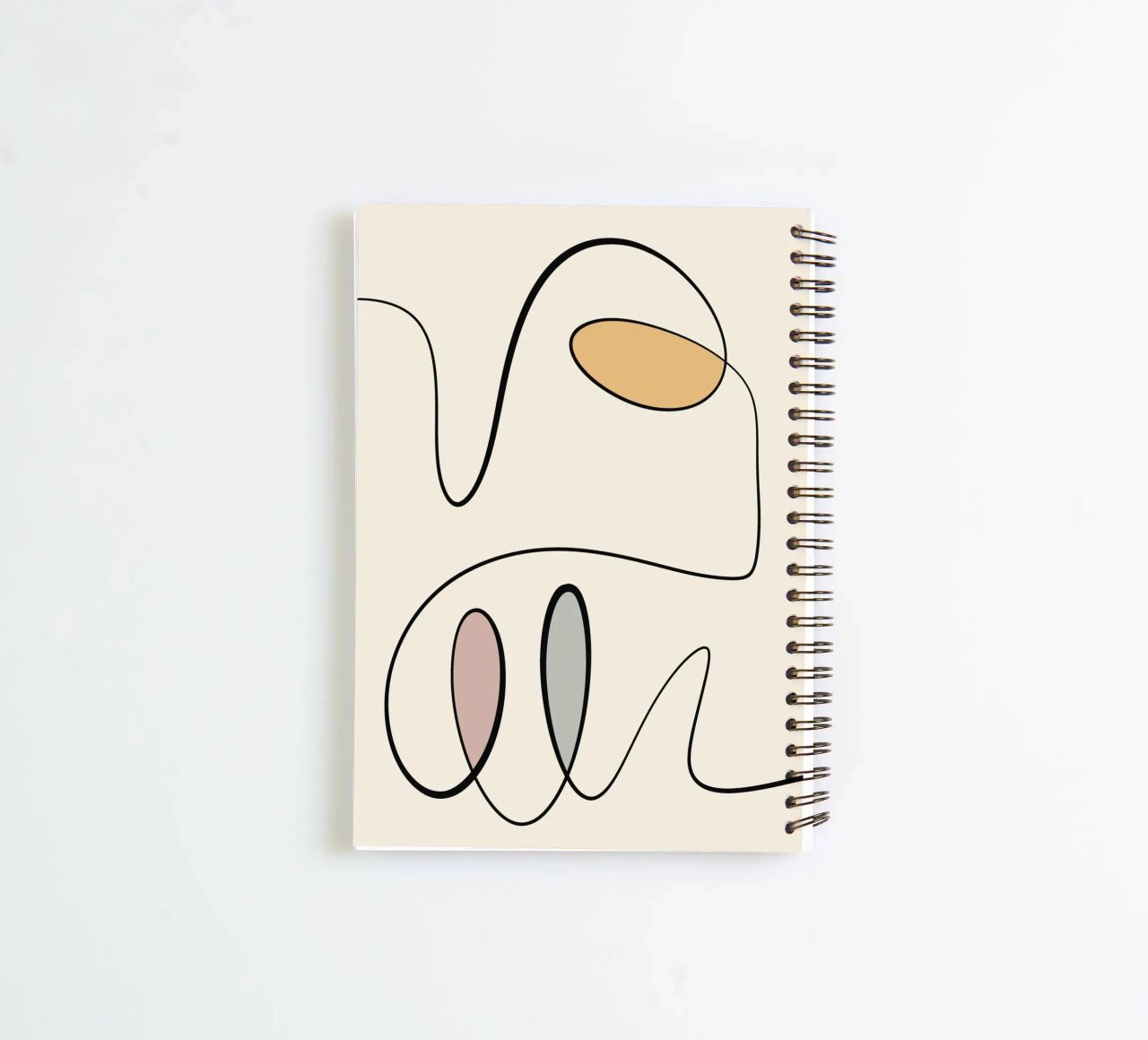 Minimal graceful line art abstract 06 spiral notebook by Little Dean