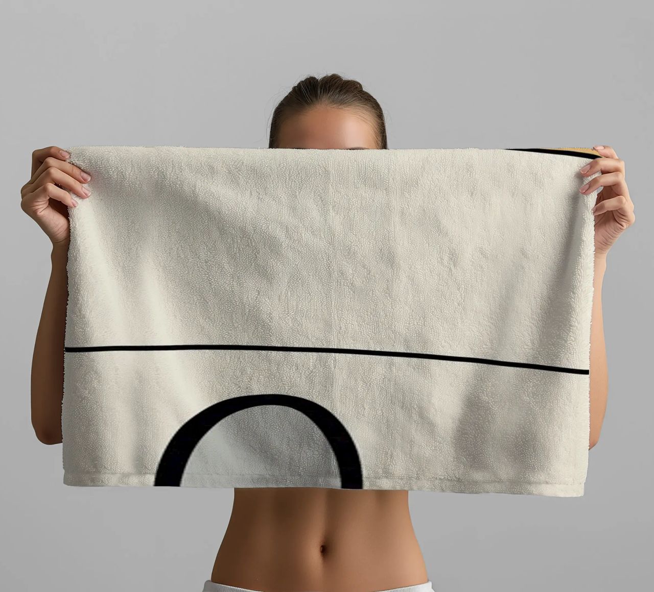 Minimal graceful line art abstract 06 towel by Little Dean