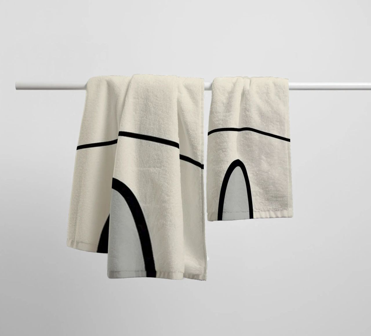 Minimal graceful line art abstract 06 towel by Little Dean