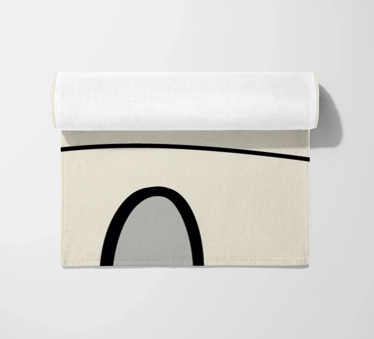 Minimal graceful line art abstract 06 beach towel by Little Dean