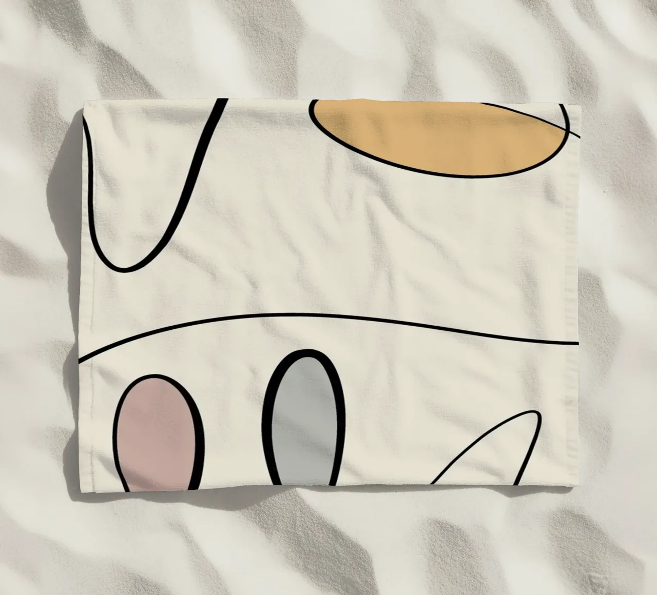 Arte lineal minimalista abstracto 06 toalla de playa de Little Dean