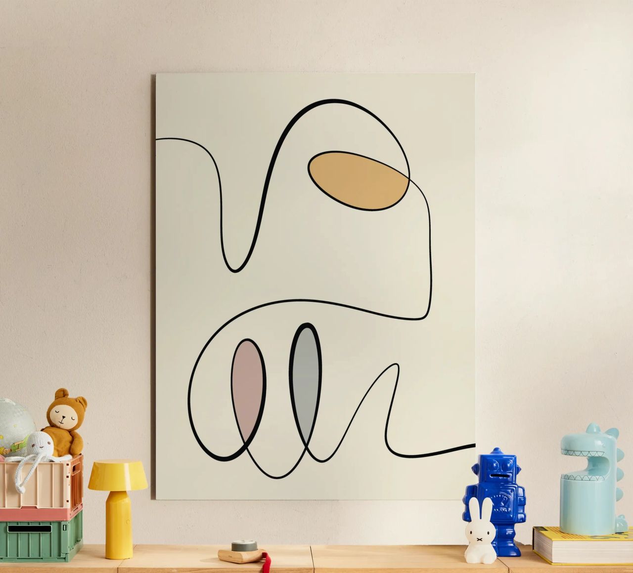 Minimal graceful line art abstract 06 alu-dibond by Little Dean