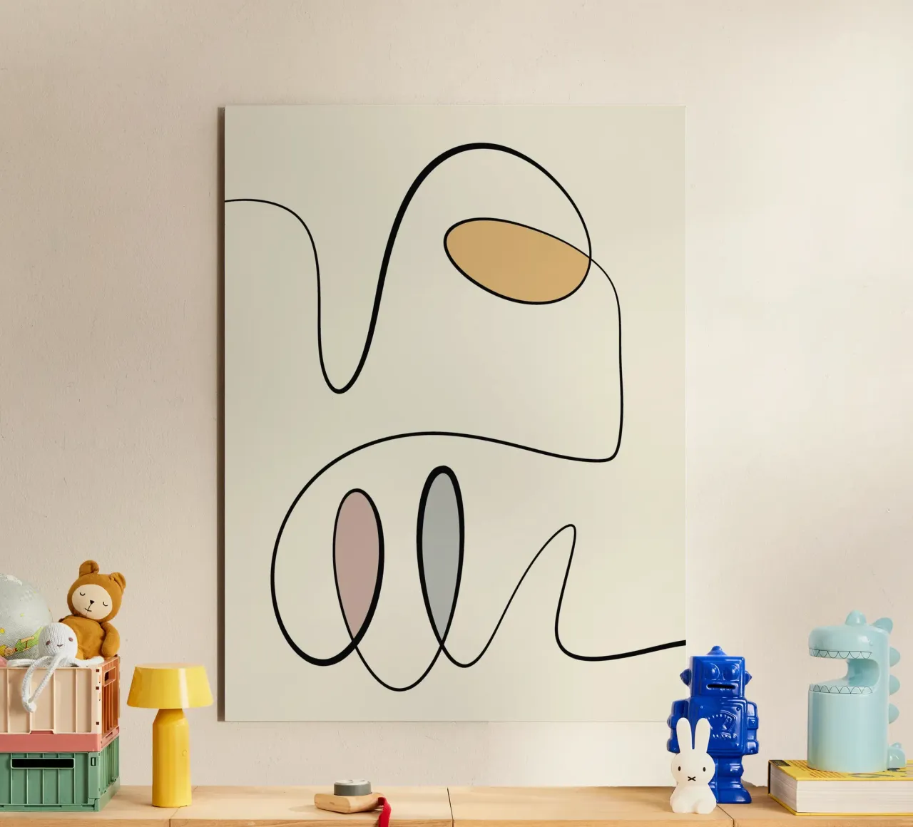 Minimal graceful line art abstract 06 alluminio dibond da Little Dean