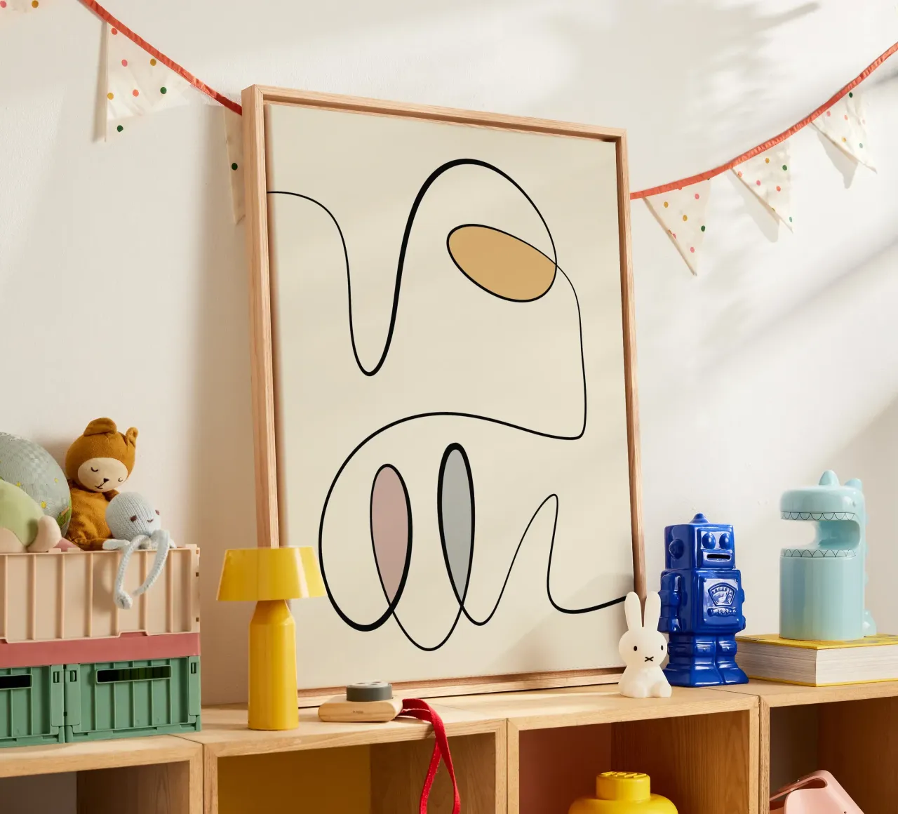 Minimale anmutige Linie Kunst abstrakt 06 Leinwand von Little Dean