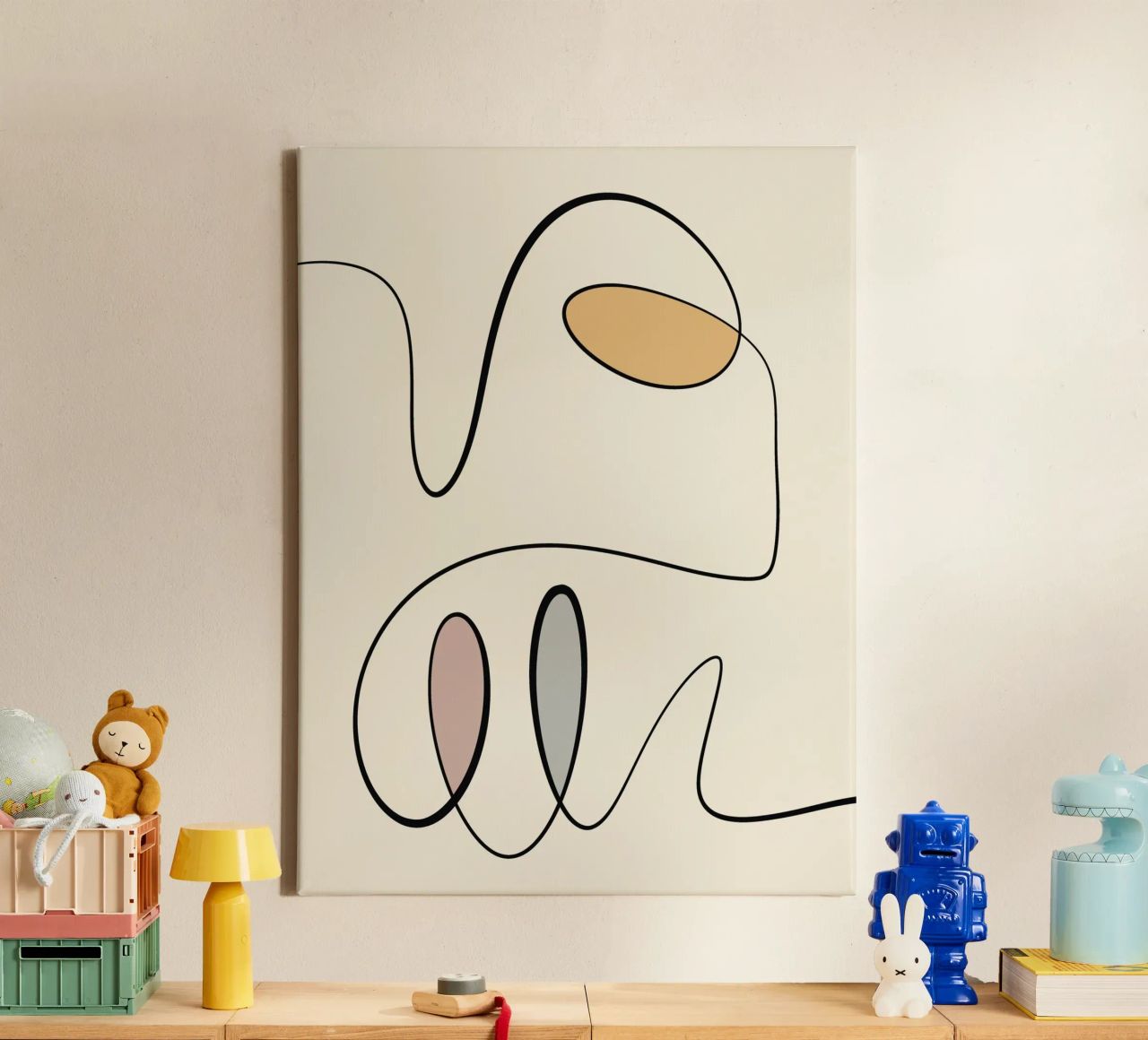 Minimal graceful line art abstract 06 canvas by Little Dean