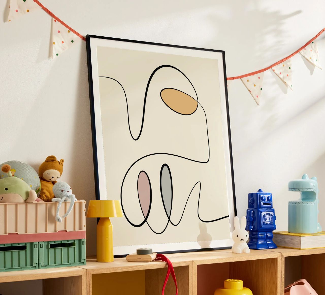 Minimal graceful line art abstract 06 poster by Little Dean