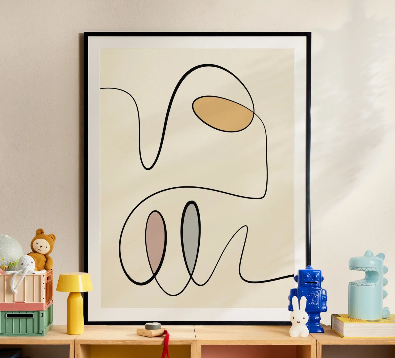 Minimal graceful line art abstract 06 poster by Little Dean