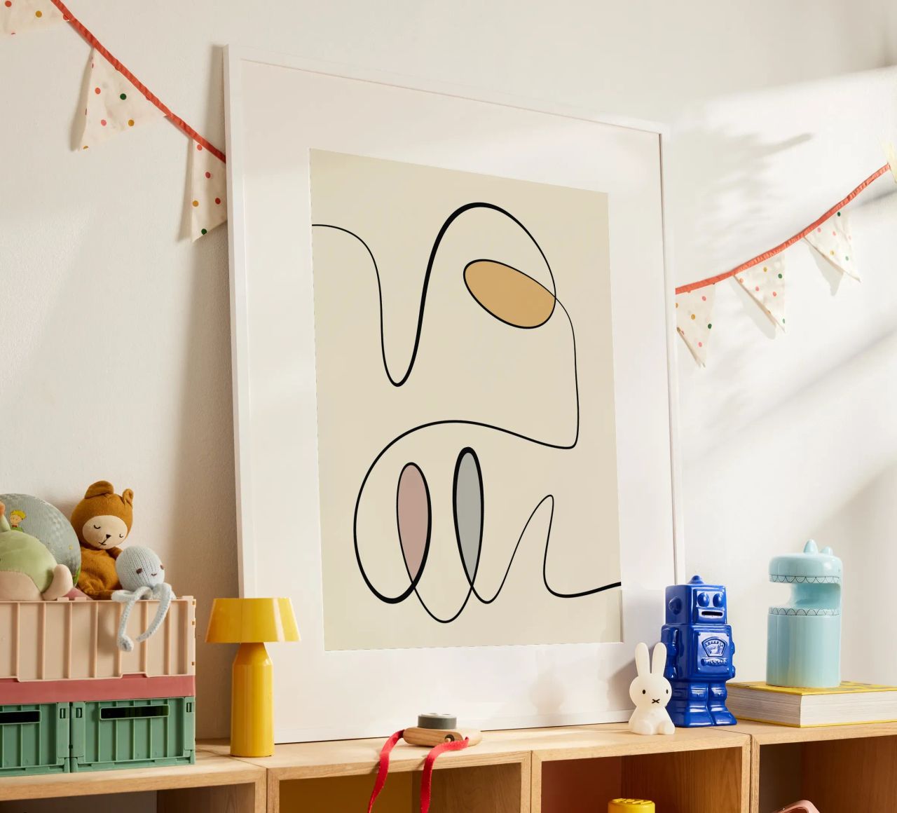 Minimal graceful line art abstract 06 poster by Little Dean