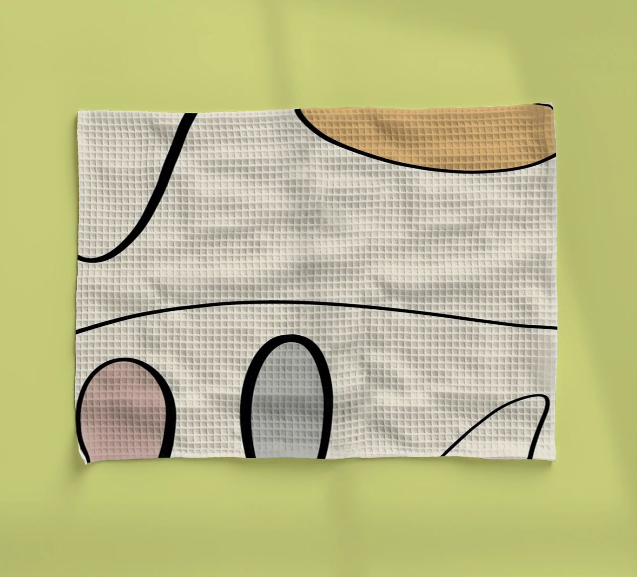 Minimal graceful line art abstract 06 tea towel by Little Dean