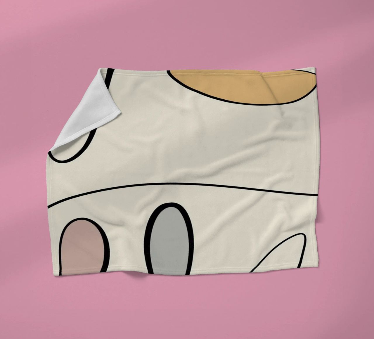 Minimal graceful line art abstract 06 fleece blanket by Little Dean
