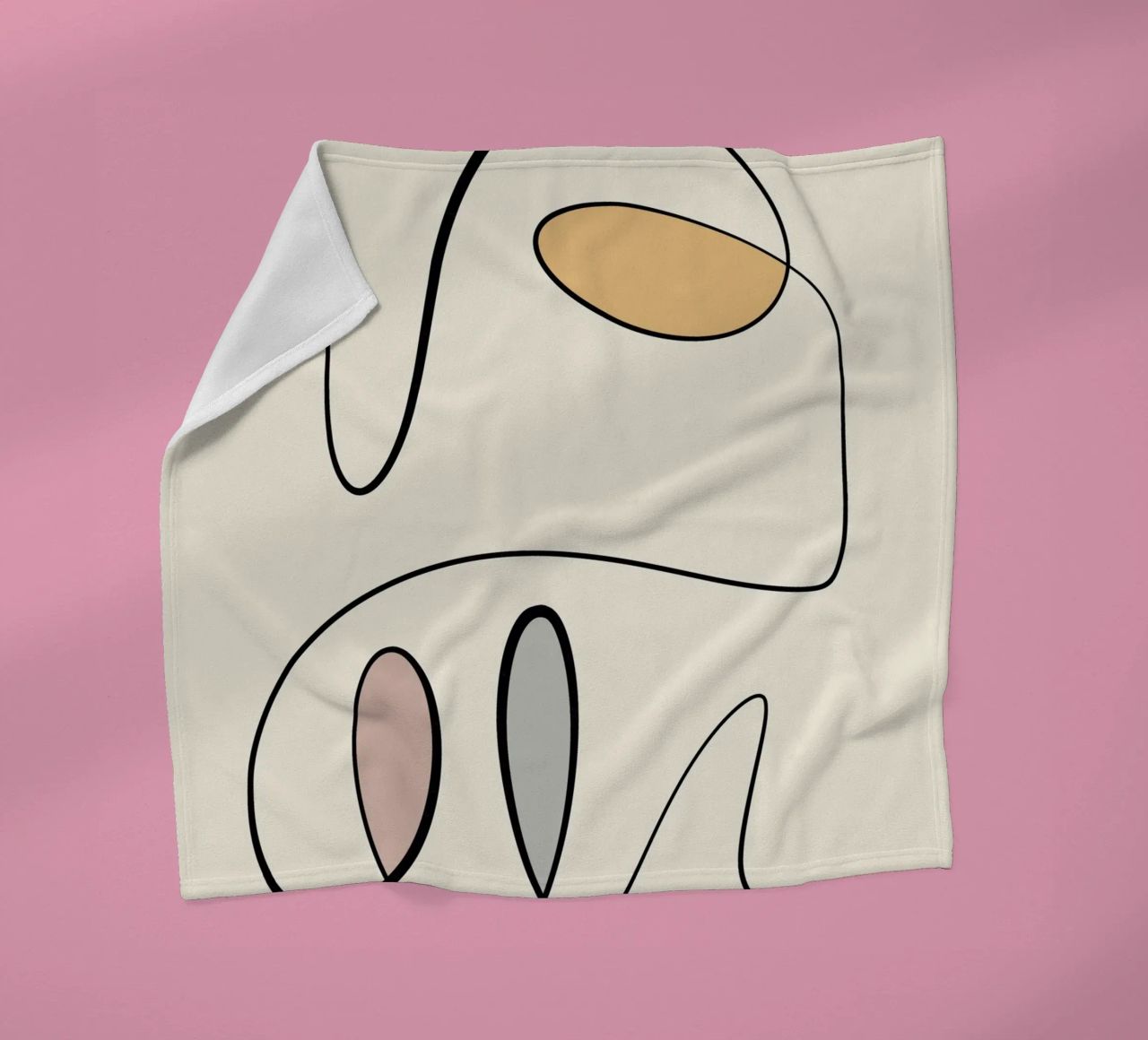 Minimal graceful line art abstract 06 fleece blanket by Little Dean