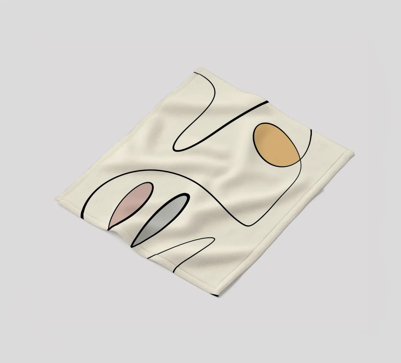 Minimal graceful line art abstract 06 coperta in pile da Little Dean