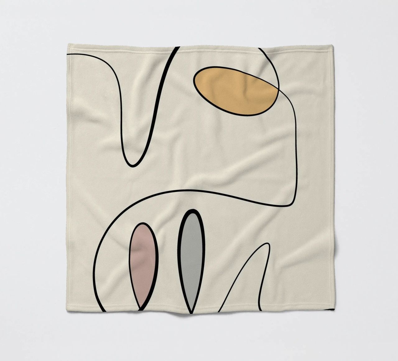 Minimal graceful line art abstract 06 fleece blanket by Little Dean