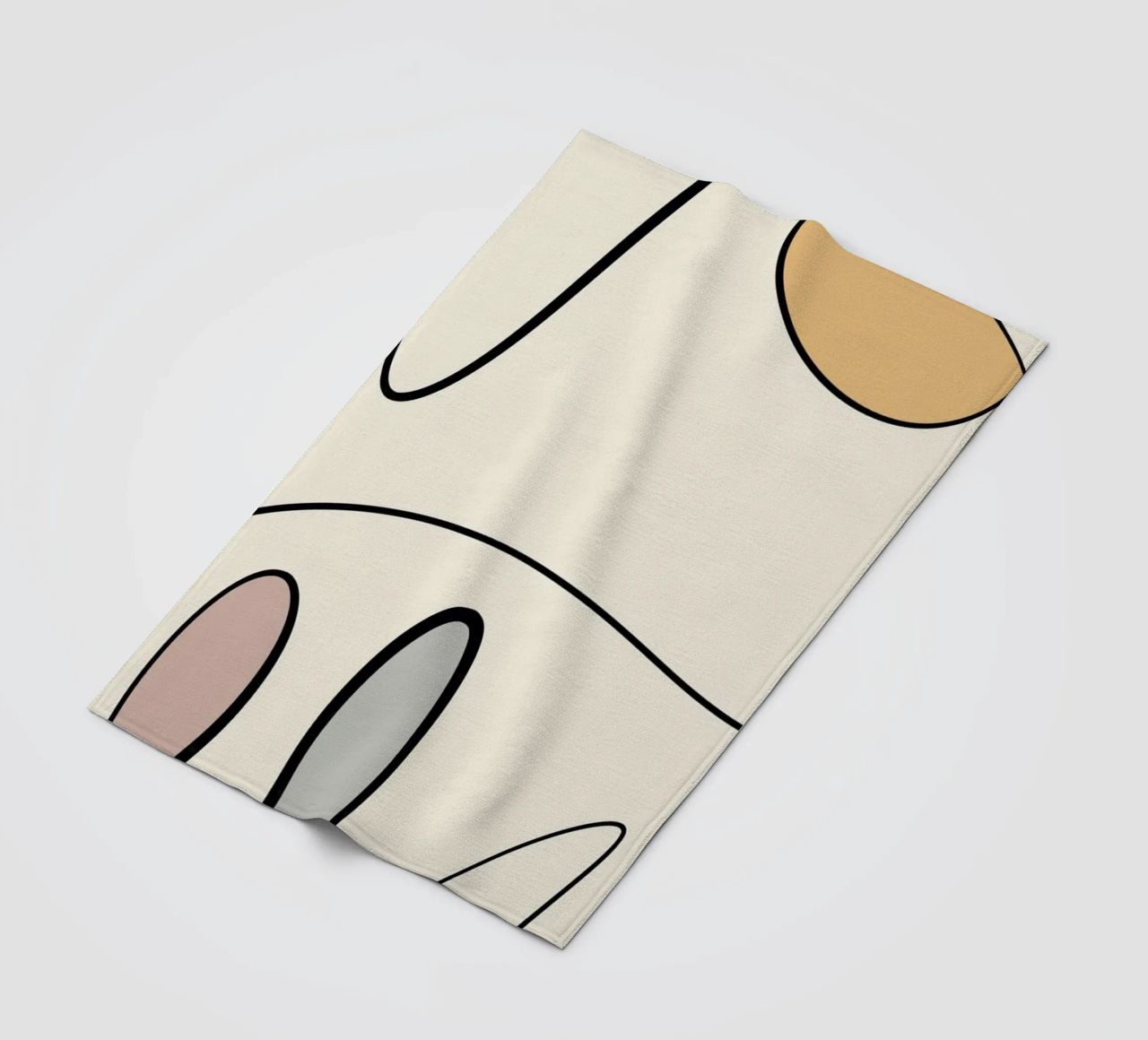 Minimal graceful line art abstract 06 fleece blanket by Little Dean