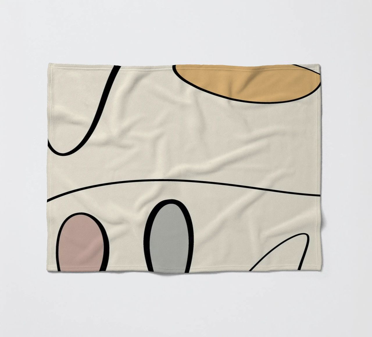 Minimal graceful line art abstract 06 fleece blanket by Little Dean