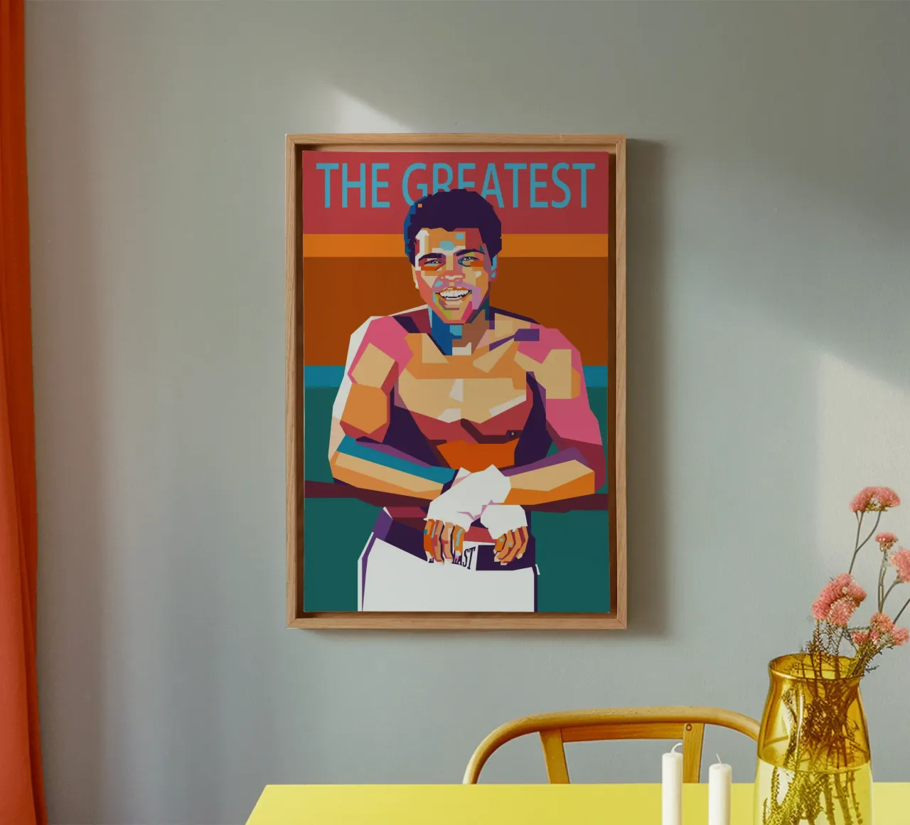 Il più grande Mohammad Ali tela con Cornice a cassetta da Hantamrata