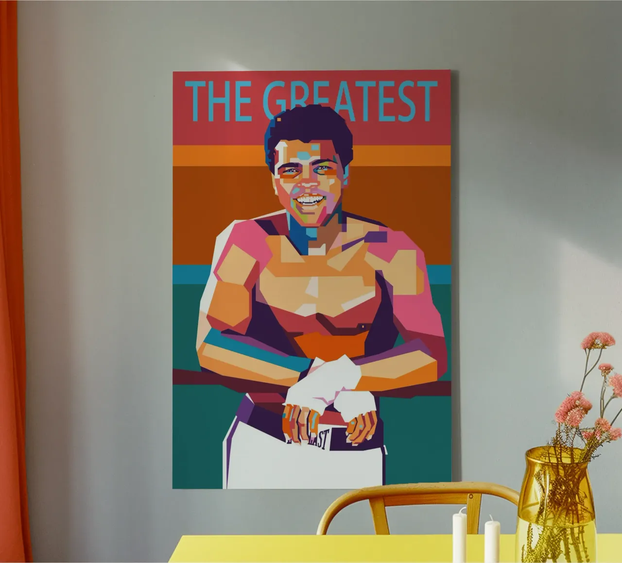 Il più grande Mohammad Ali tela con Cornice a cassetta da Hantamrata