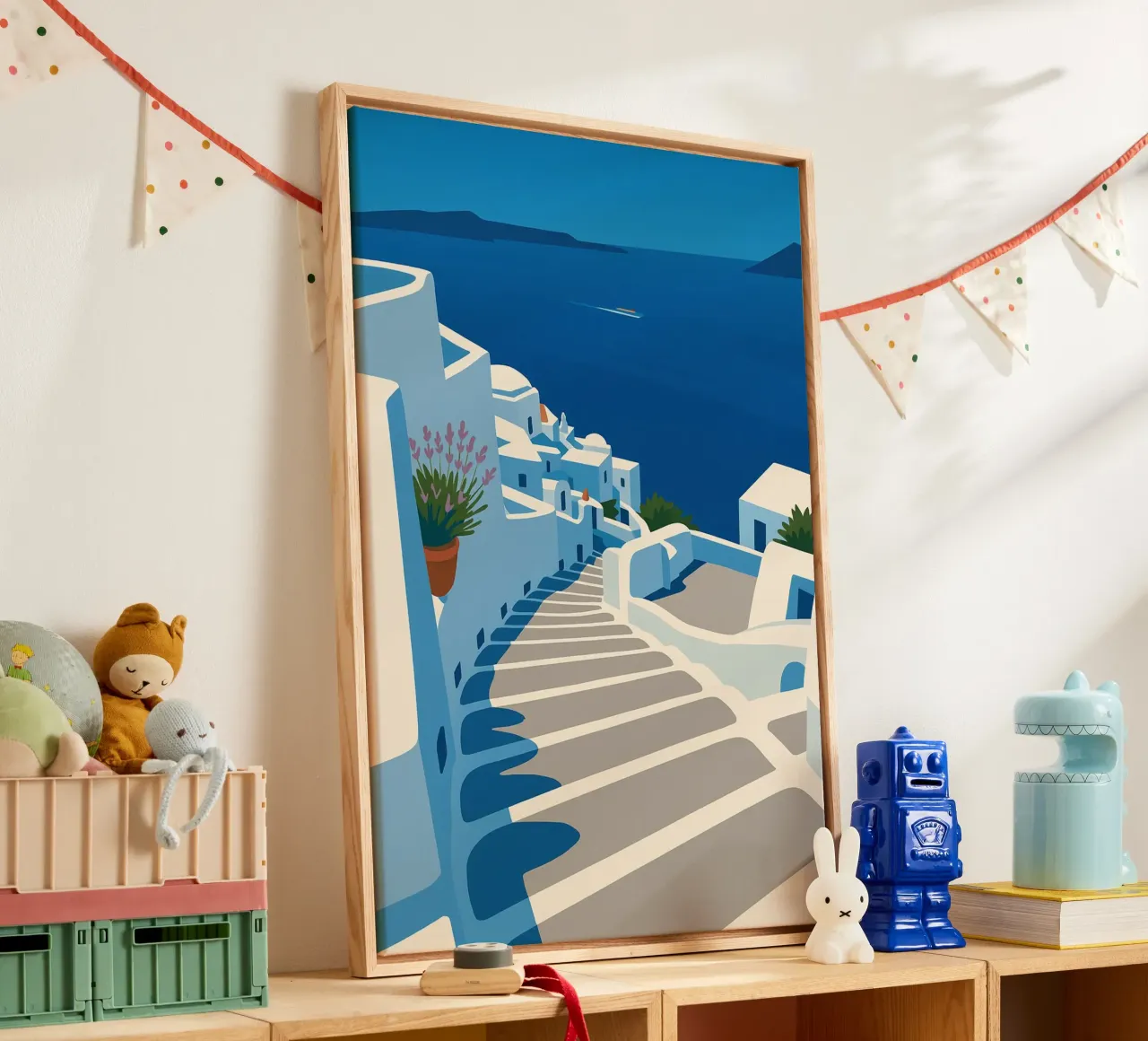 Santorini Greece canvas by Aquarevo