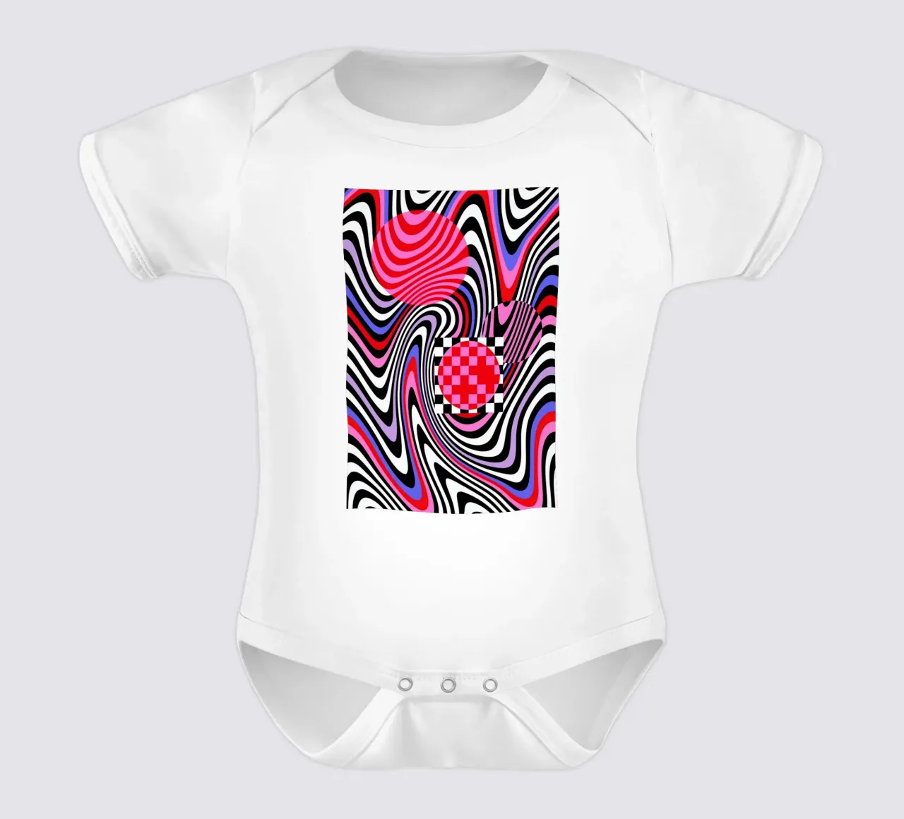 Optical Waves body neonato maniche corte da La Come Di