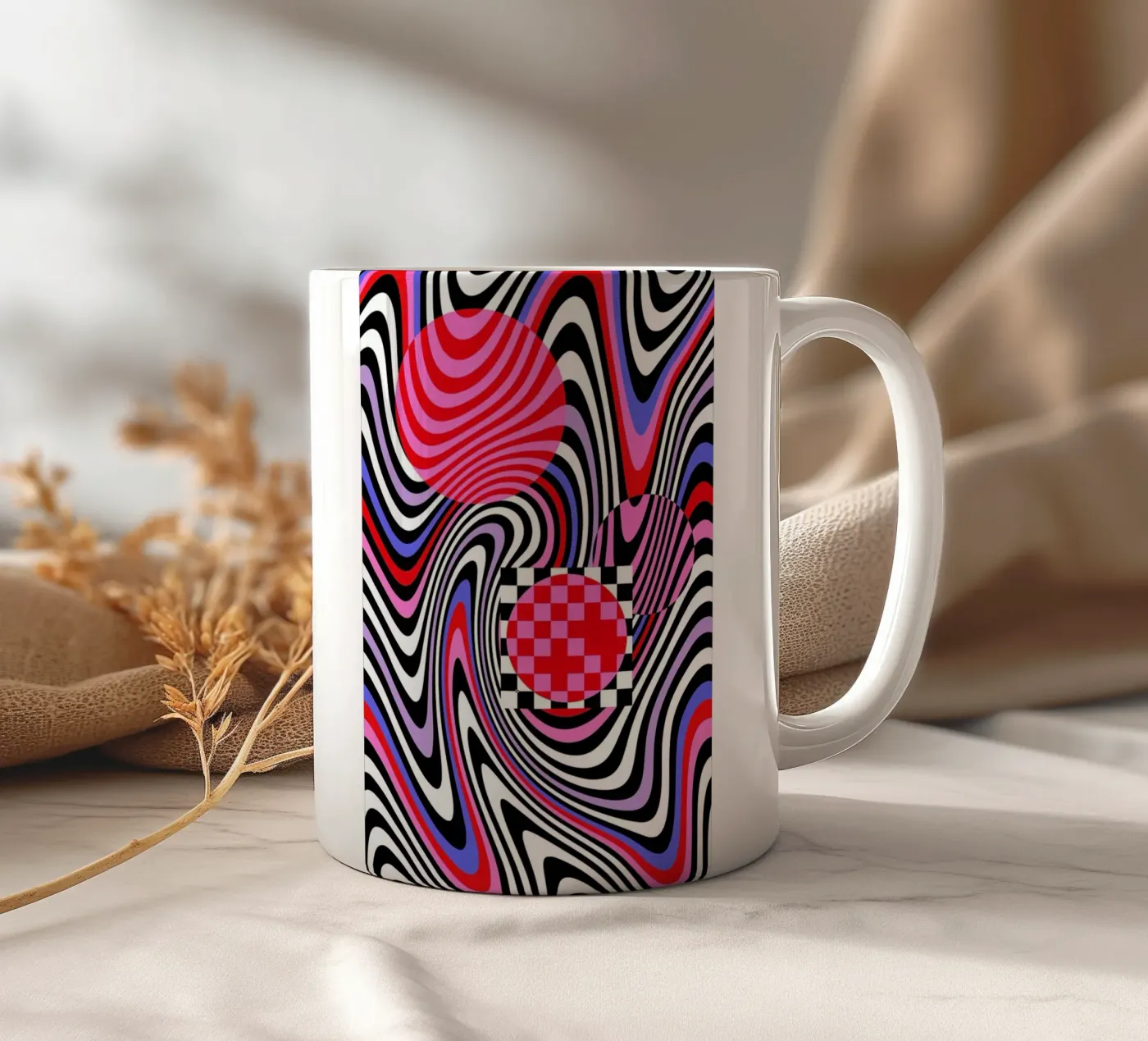 Optical Waves Keramik Tasse von La Come Di