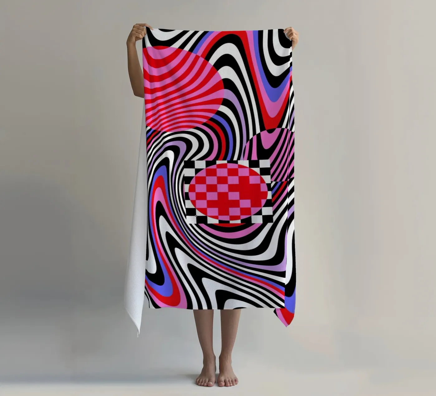 Optical Waves beach towel by La Come Di