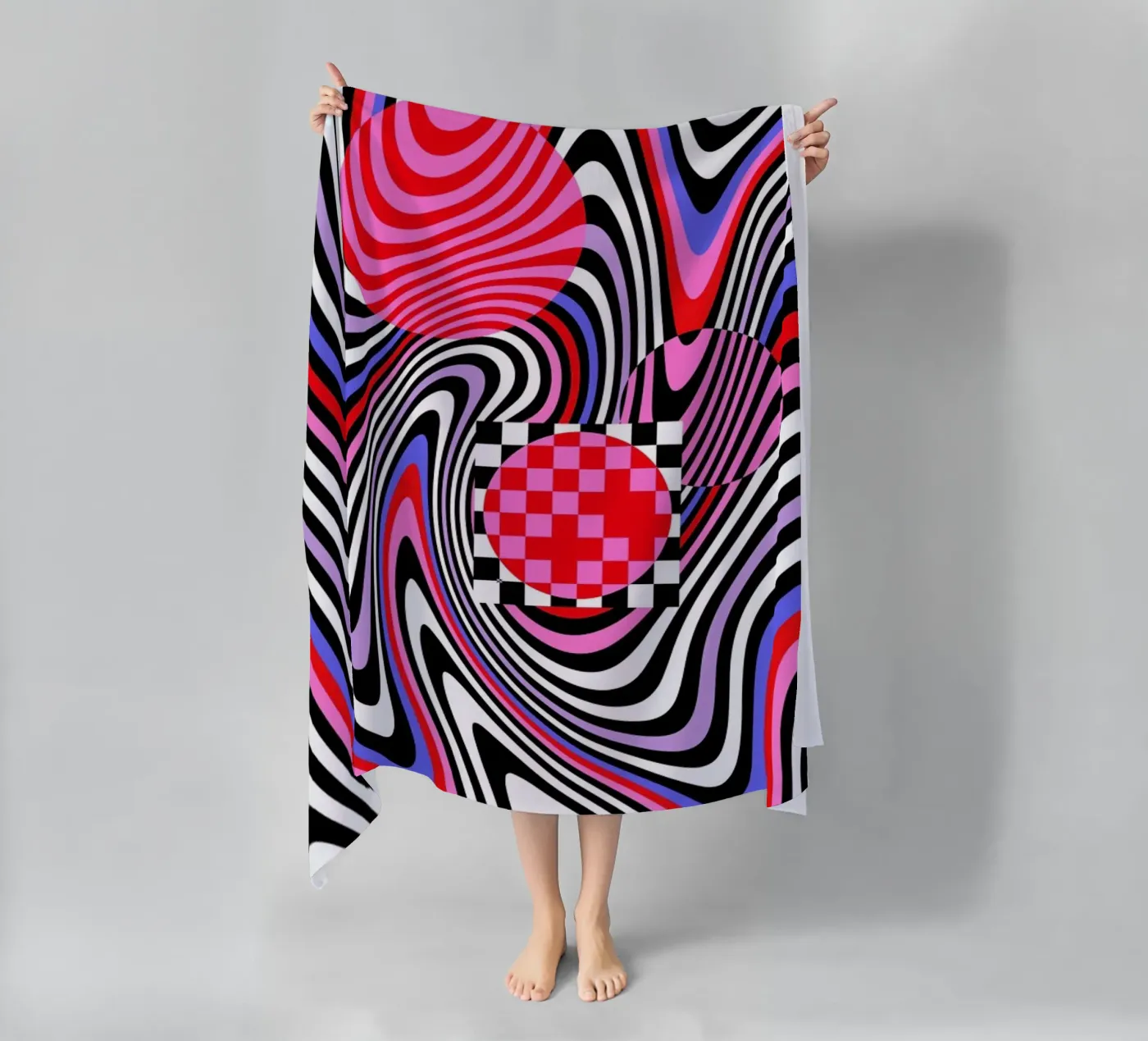Optical Waves beach towel by La Come Di