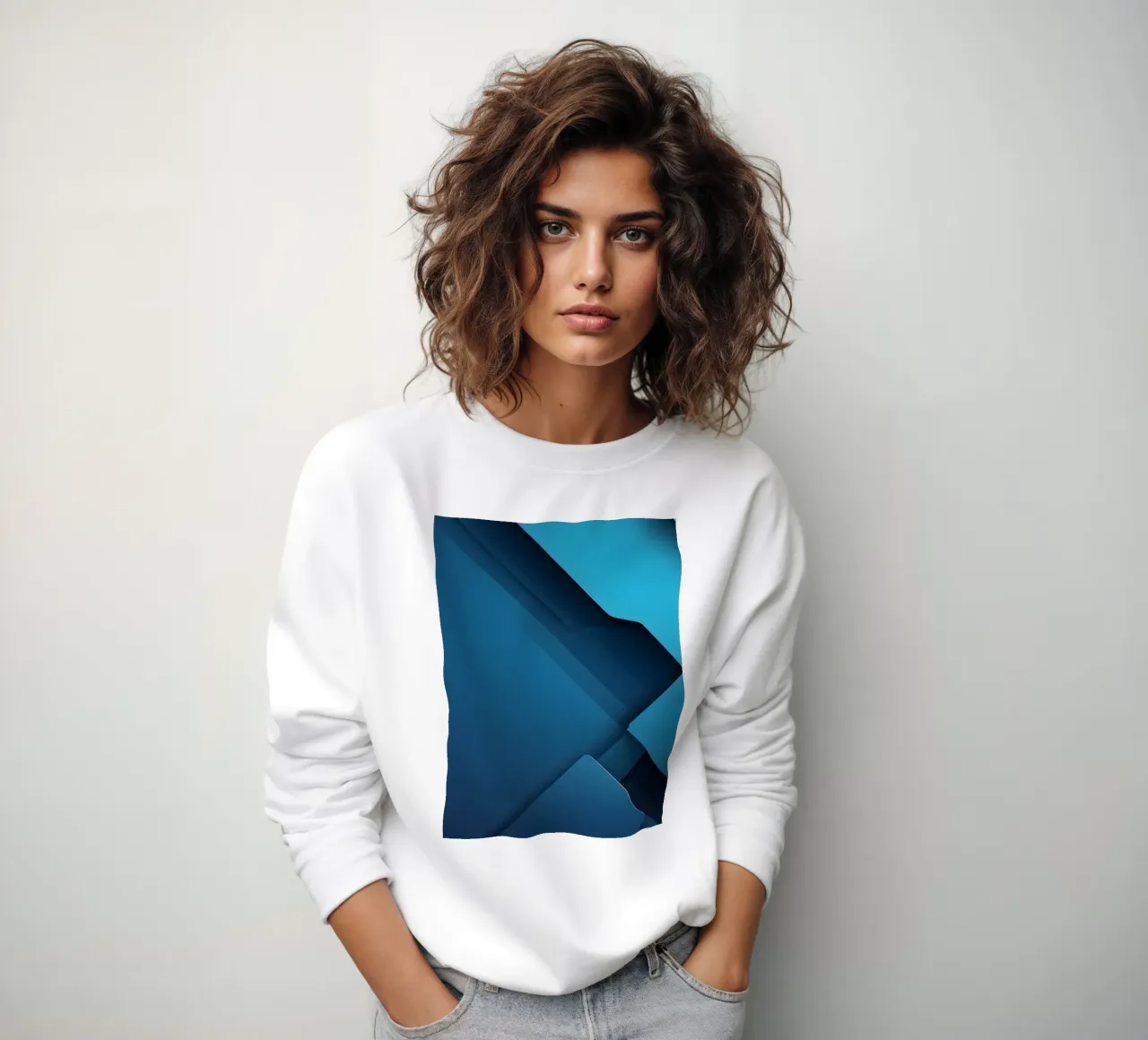 Design astratto di forme geometriche blu felpa da DesignDoodle