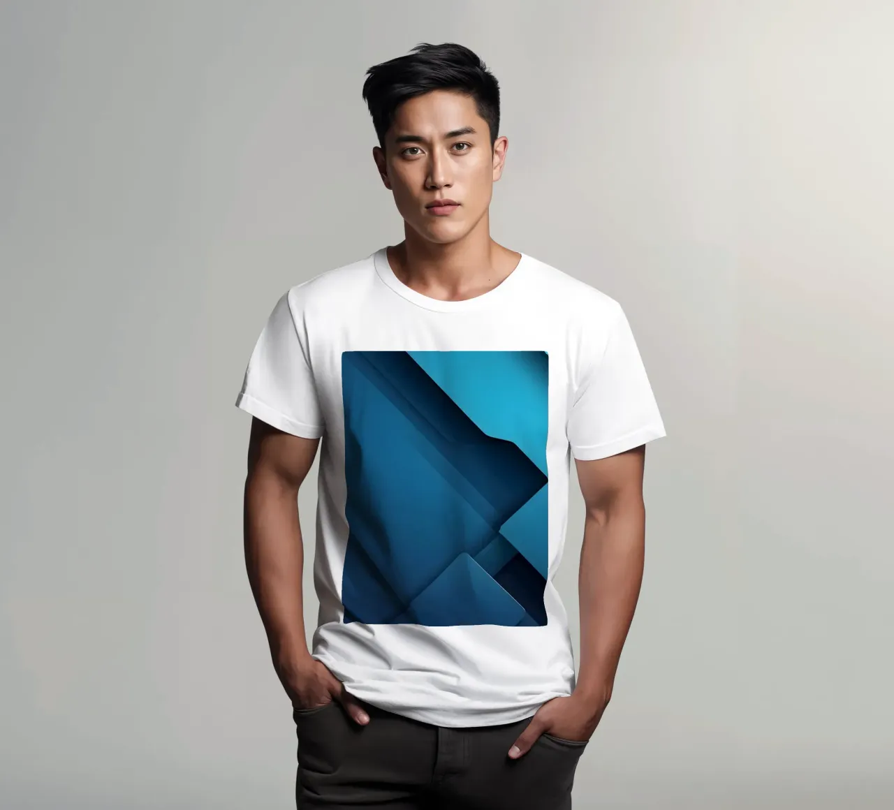 Design astratto di forme geometriche blu t-shirt da DesignDoodle