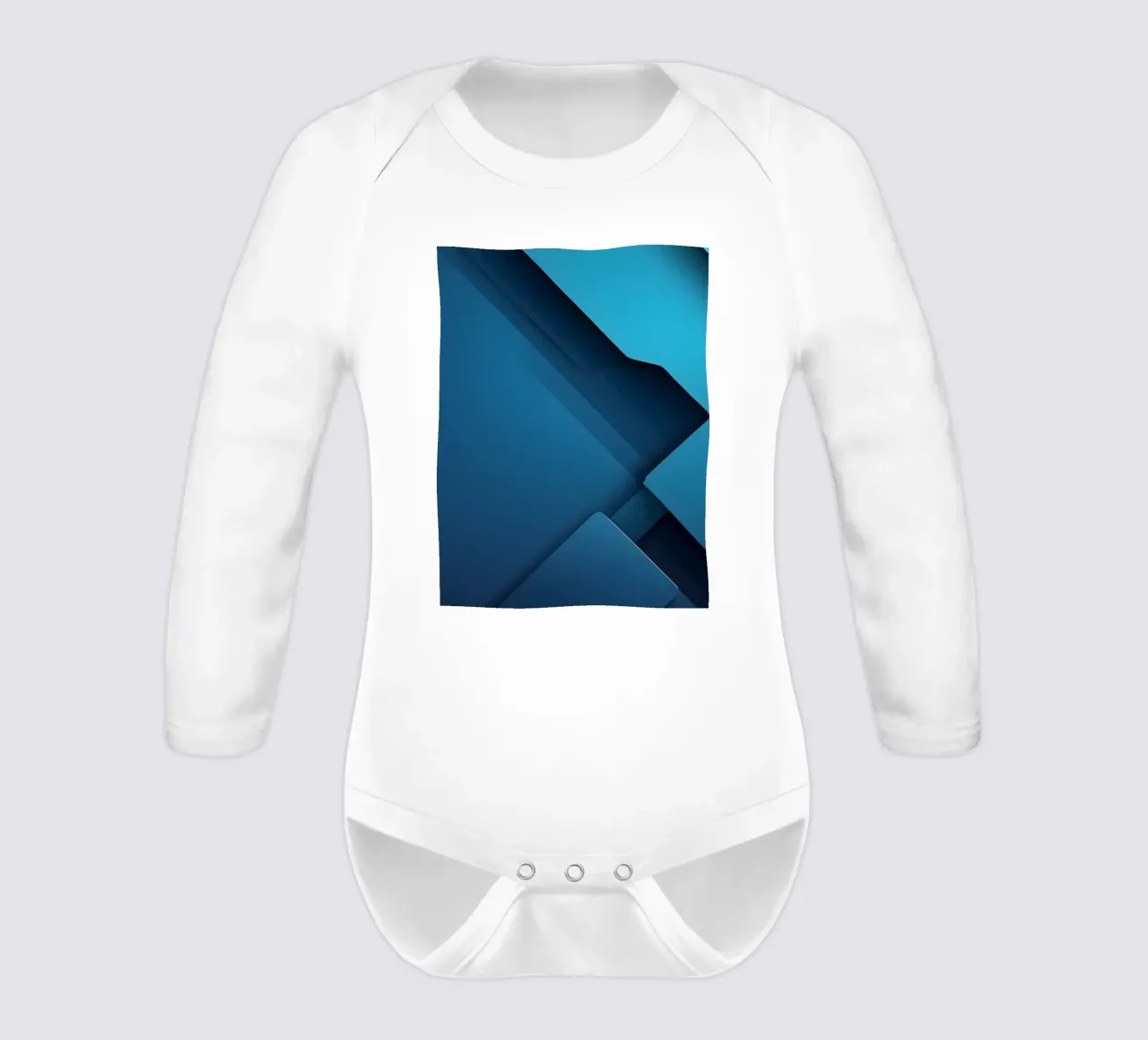 Design astratto di forme geometriche blu body neonato maniche lunghe da DesignDoodle