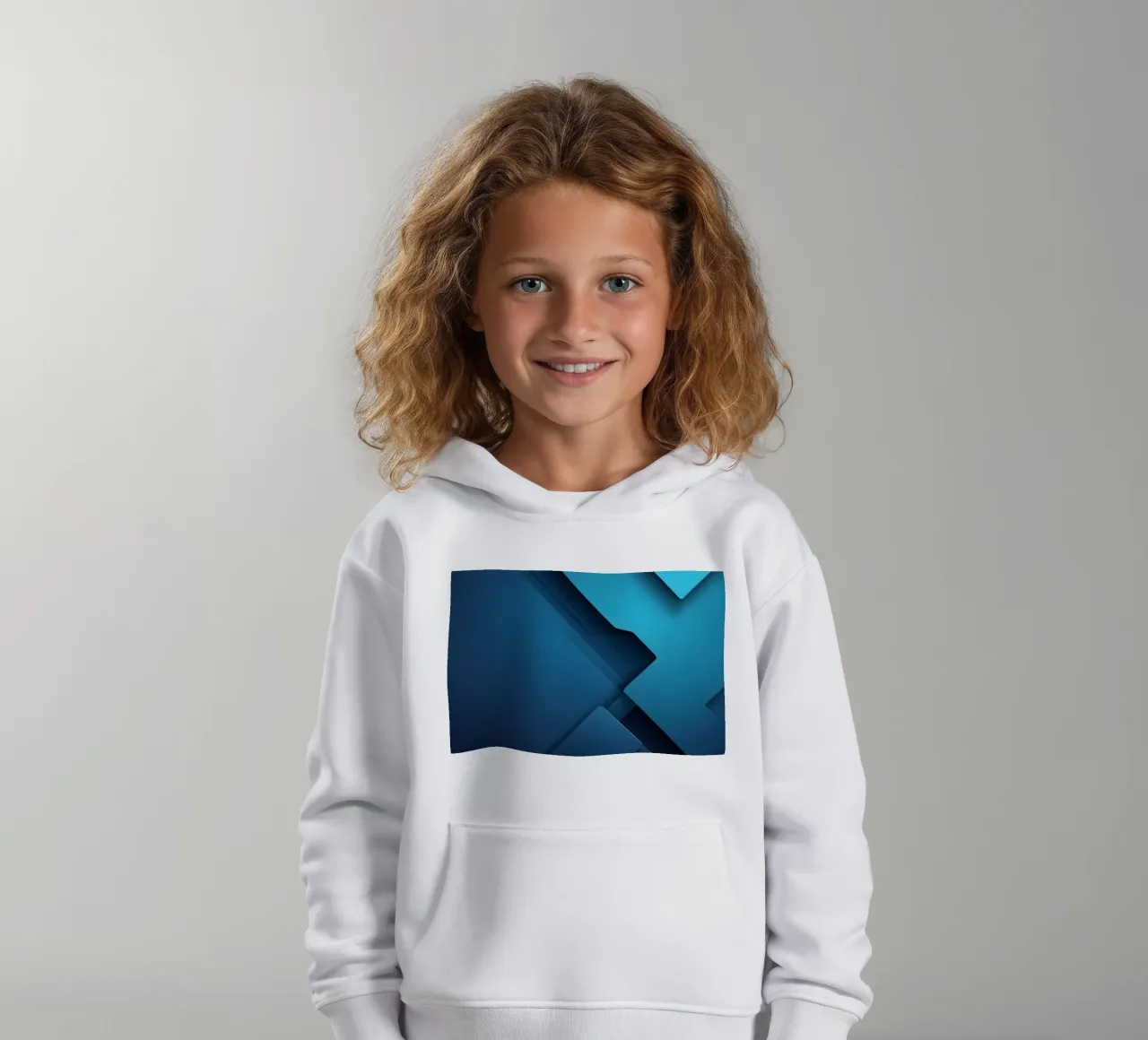 Design astratto di forme geometriche blu felpa bambino con cappuccio da DesignDoodle