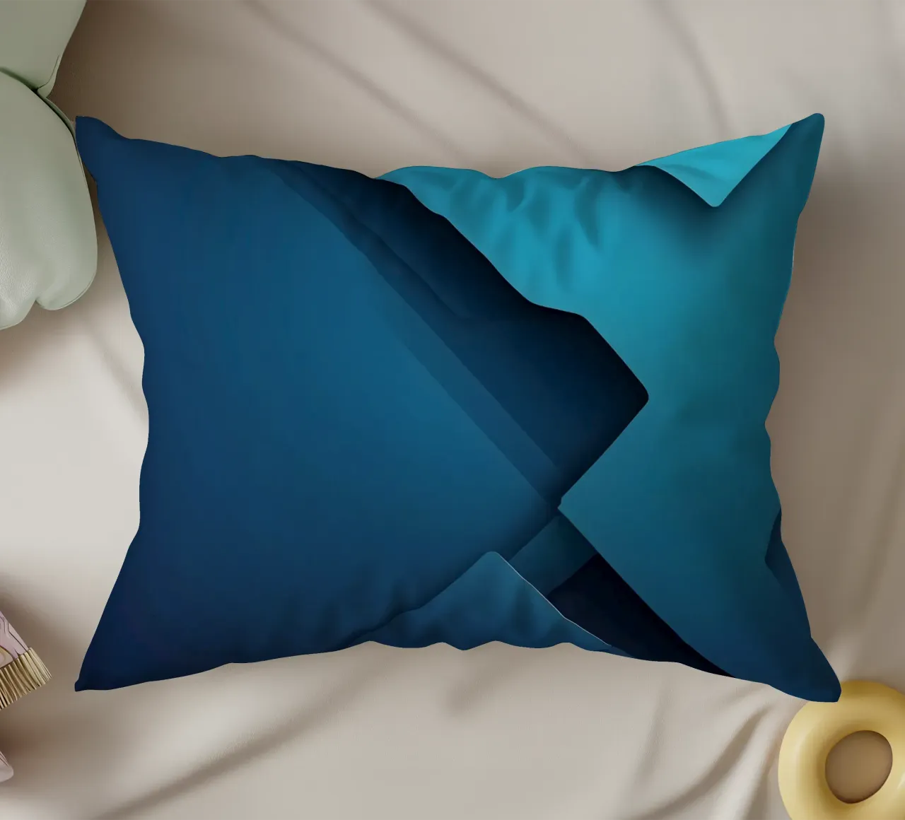 Design astratto di forme geometriche blu cuscino da DesignDoodle