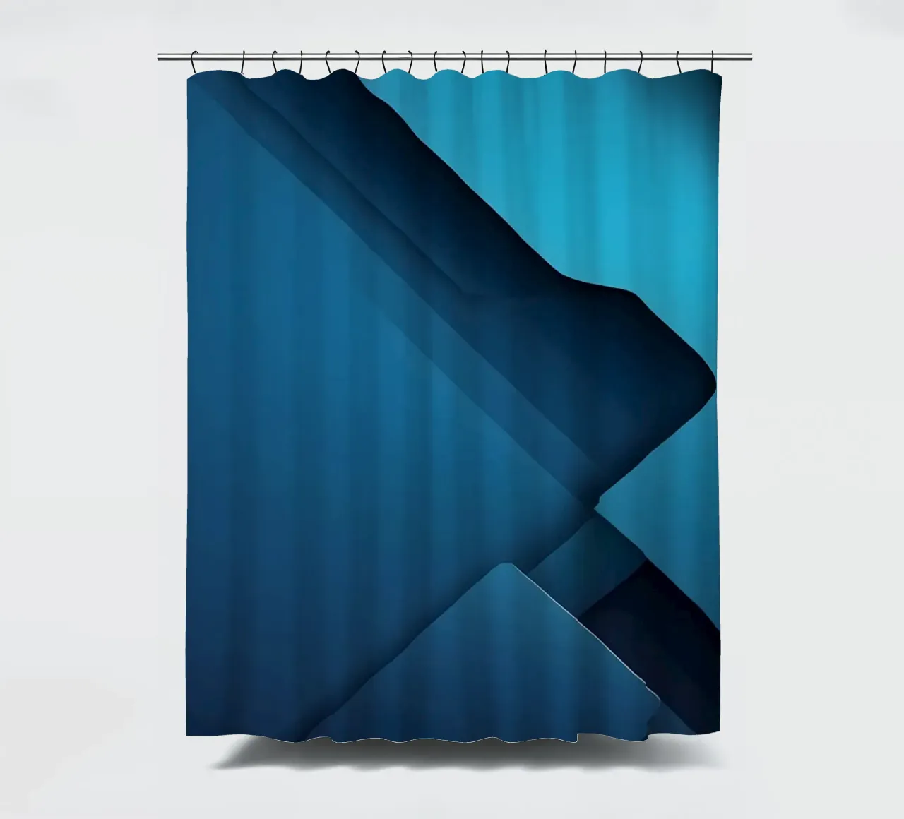 Design astratto di forme geometriche blu tenda da doccia da DesignDoodle